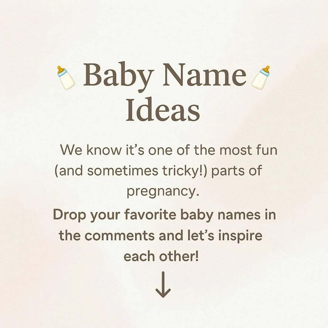 🍼 Baby name brainstorming time! 🍼
We know it’s one of the most fun (and sometimes tricky!) parts of pregnancy.
Drop your favorite baby names in the comments and let’s inspire each other! 👇
#BabyNames #NameIdeas #BabyNameInspo #P