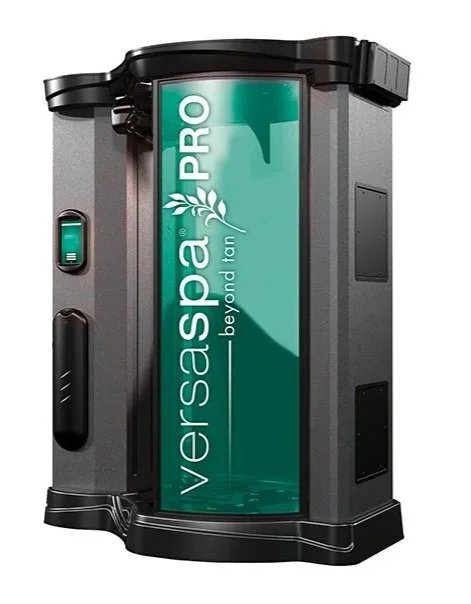 VersaSpa Pro automated spray tanning booth at Reveal Ultrasound Studio & Spa in Cedar City, Utah.