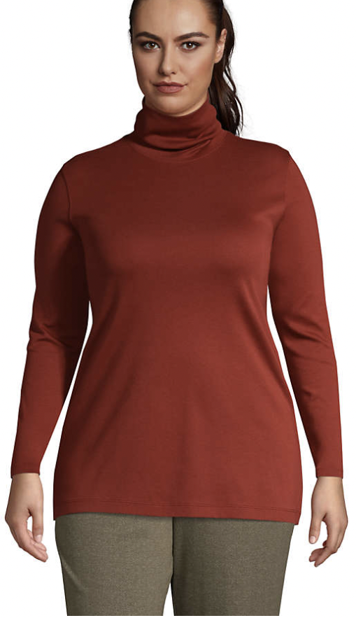 Women's Plus Size Supima Cotton Turtleneck Tunic