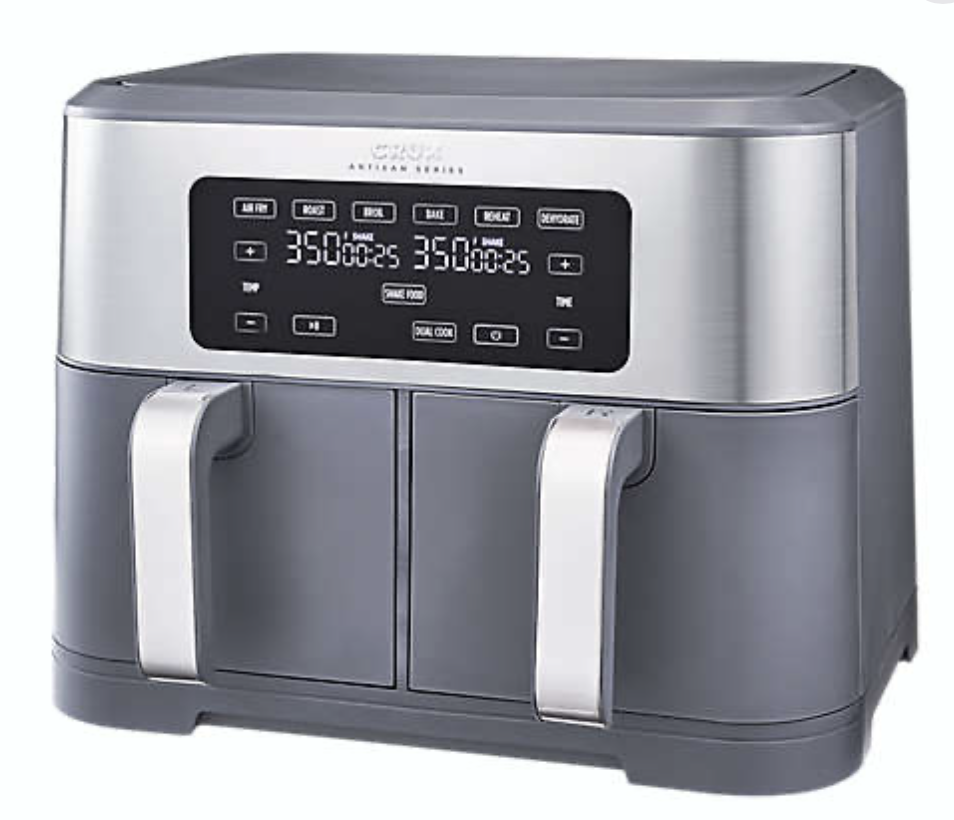 CRUX® Artisan Series 9 qt. Dual Basket Air Fryer in Grey