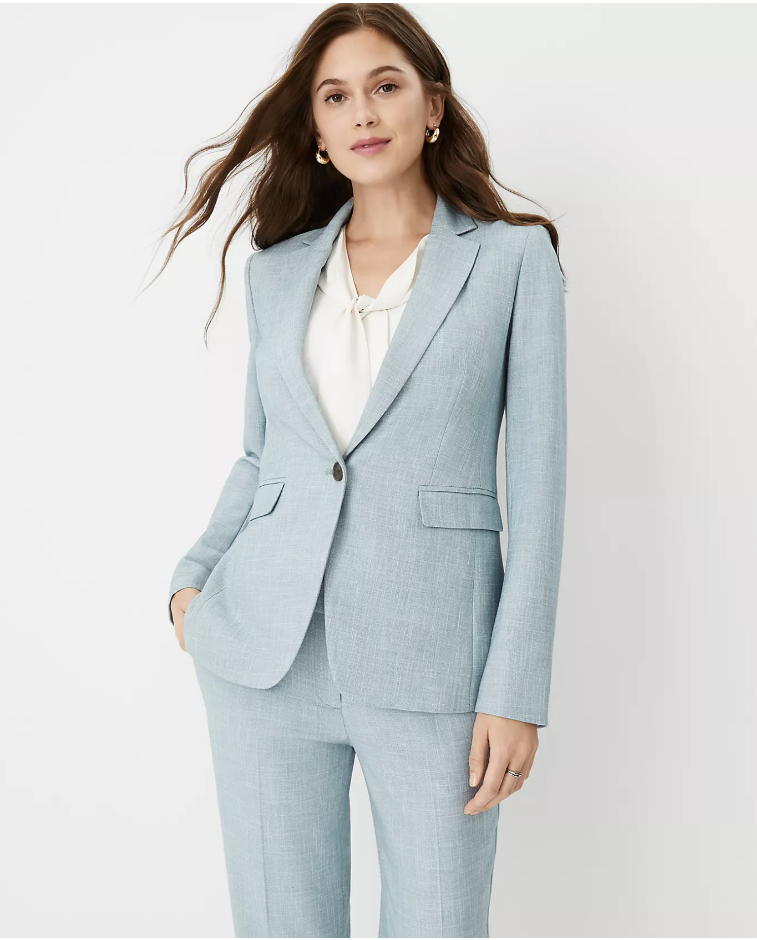The One Button Blazer In Cross Weave (Copy)