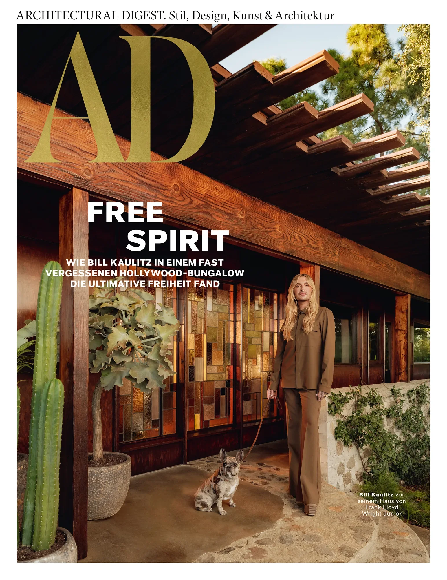 Architectural Digest Germany March 2026 cover featuring Bill Kaulitz's Lloyd Wright residence restored by Michel Architects