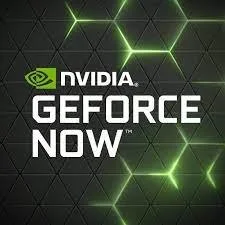 NVIDIA GeForce NOW logo with green hexagonal pattern background