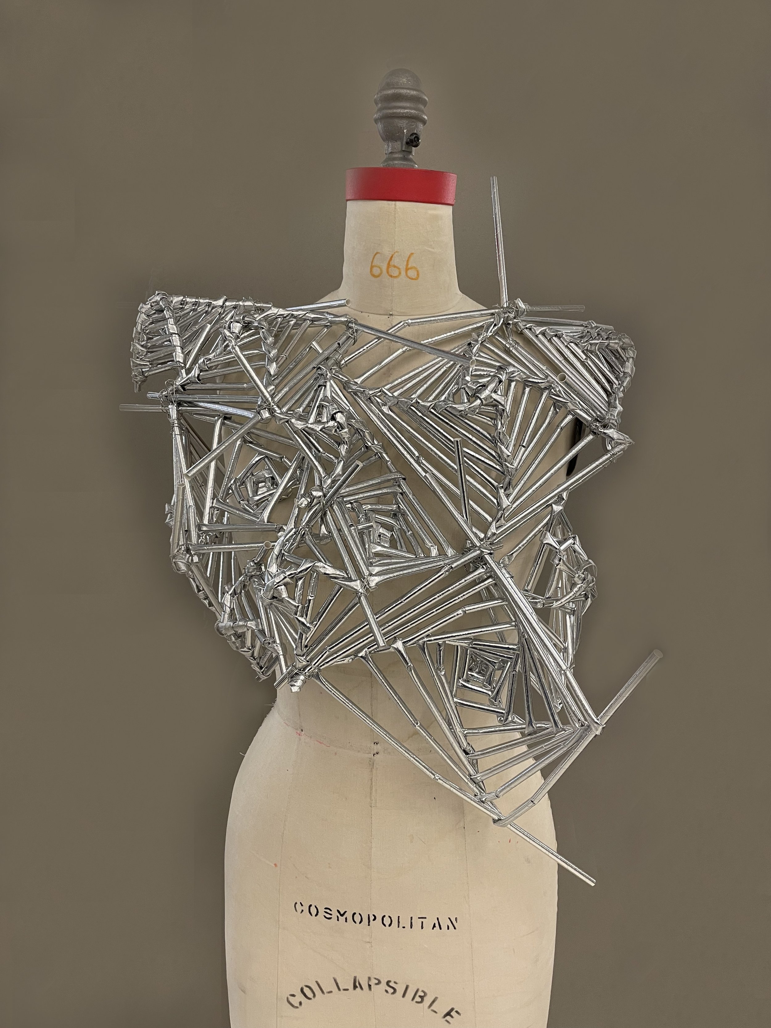 Made with Paper Straws representing Industrial Development