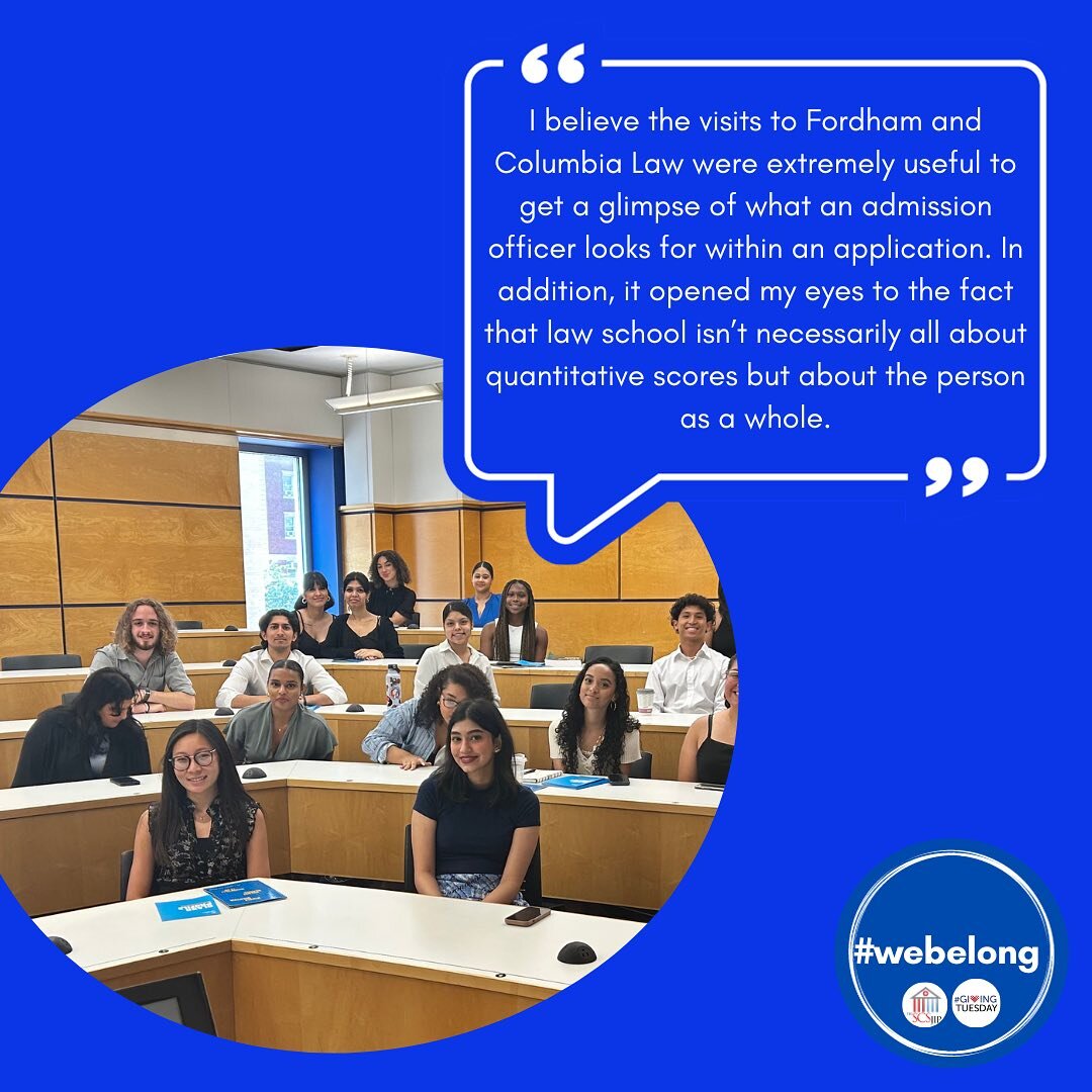 In addition to providing a judicial internship for each of our #futureleaders, SCS JIP provides additional professional development to support our students in their legal careers. At the college level, the focus is on preparing our students for law s