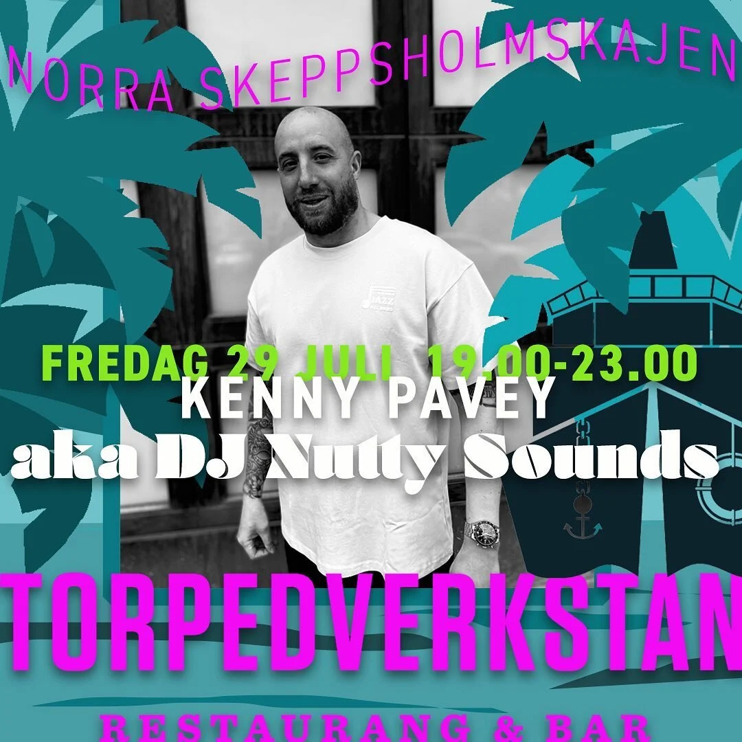 JA, KENNY &Auml;R TILLBAKA P&Aring; V&Aring;R UTESERVERING! 
Idag fredag 29 juli st&aring;r legenden Kenny Pavey aka DJ Nutty Sounds &ndash; vid skivspelarna mellan 19.00-23.00, s&aring; varmt v&auml;lkomna ikv&auml;ll! 

Bordsbokning: www.torpedverk