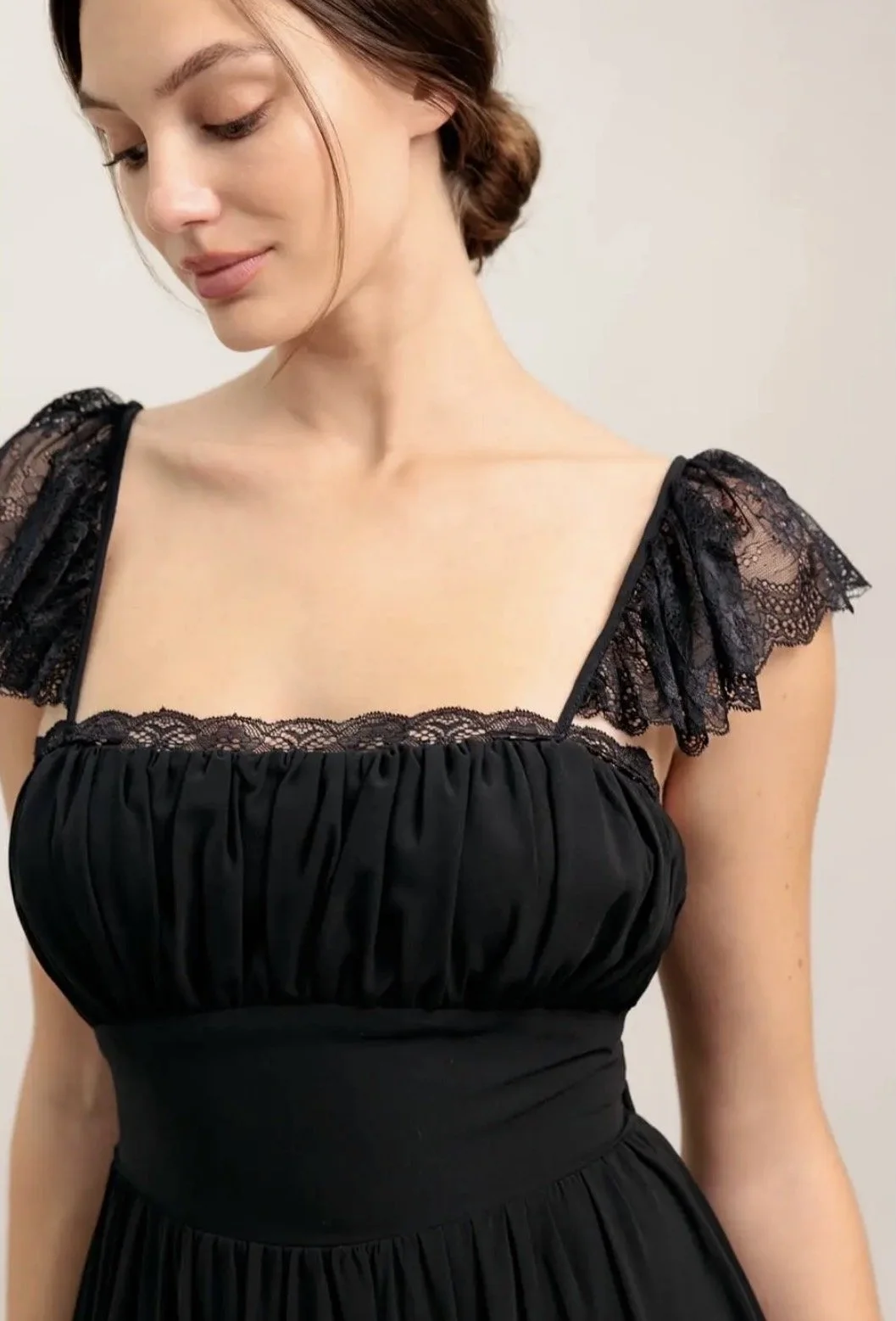 Lace Maxi Dress with Bare Back