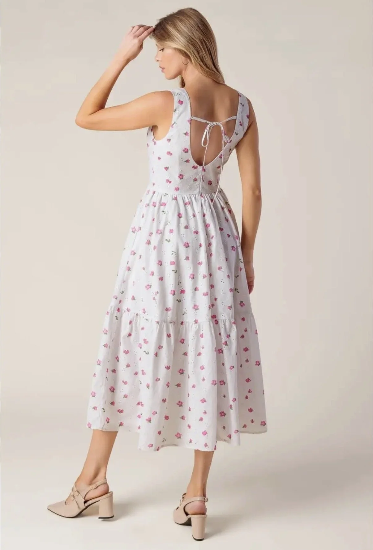 Blossom Breeze Eyelet Midi Dress
