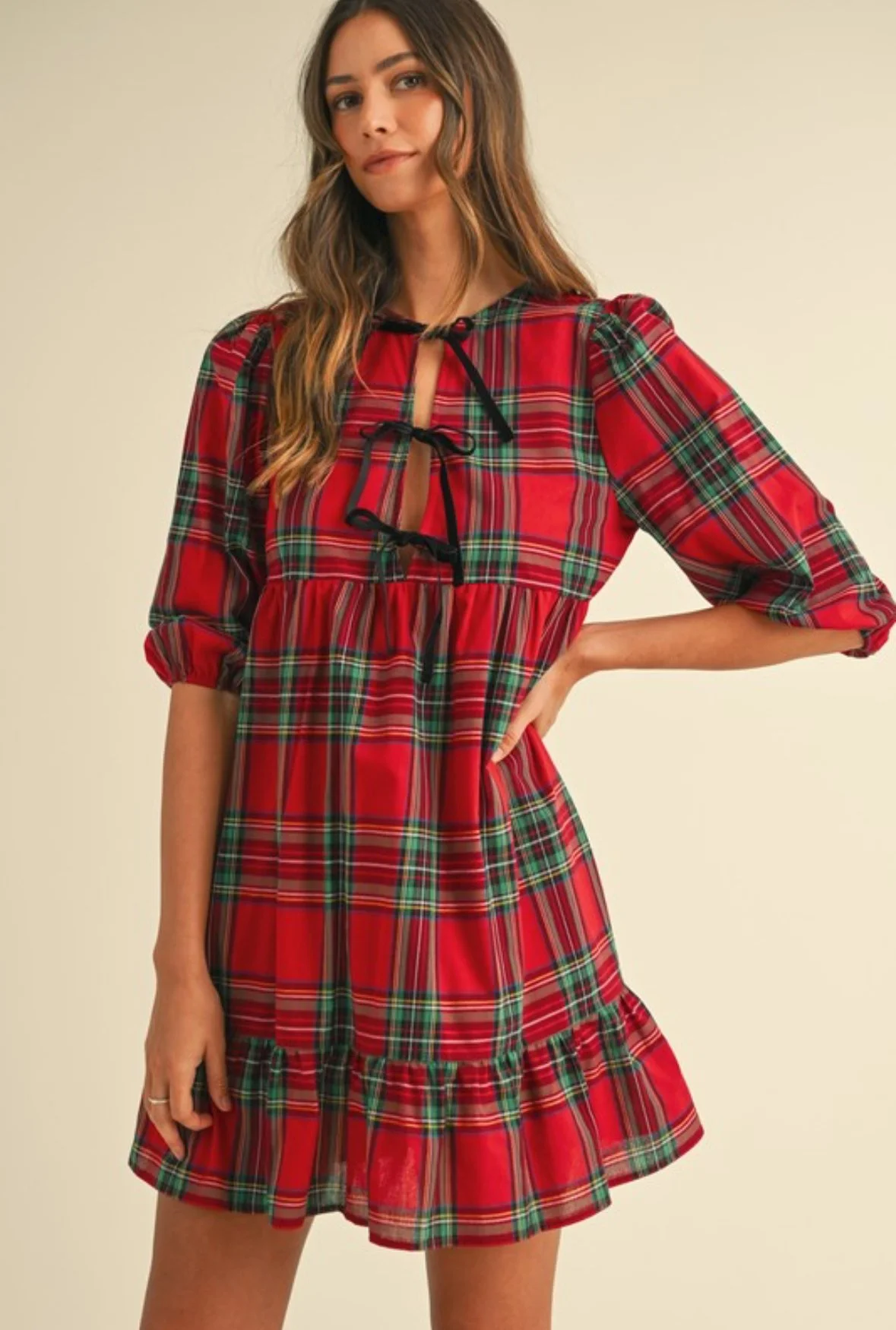 Holly Jolly Plaid Mini Dress