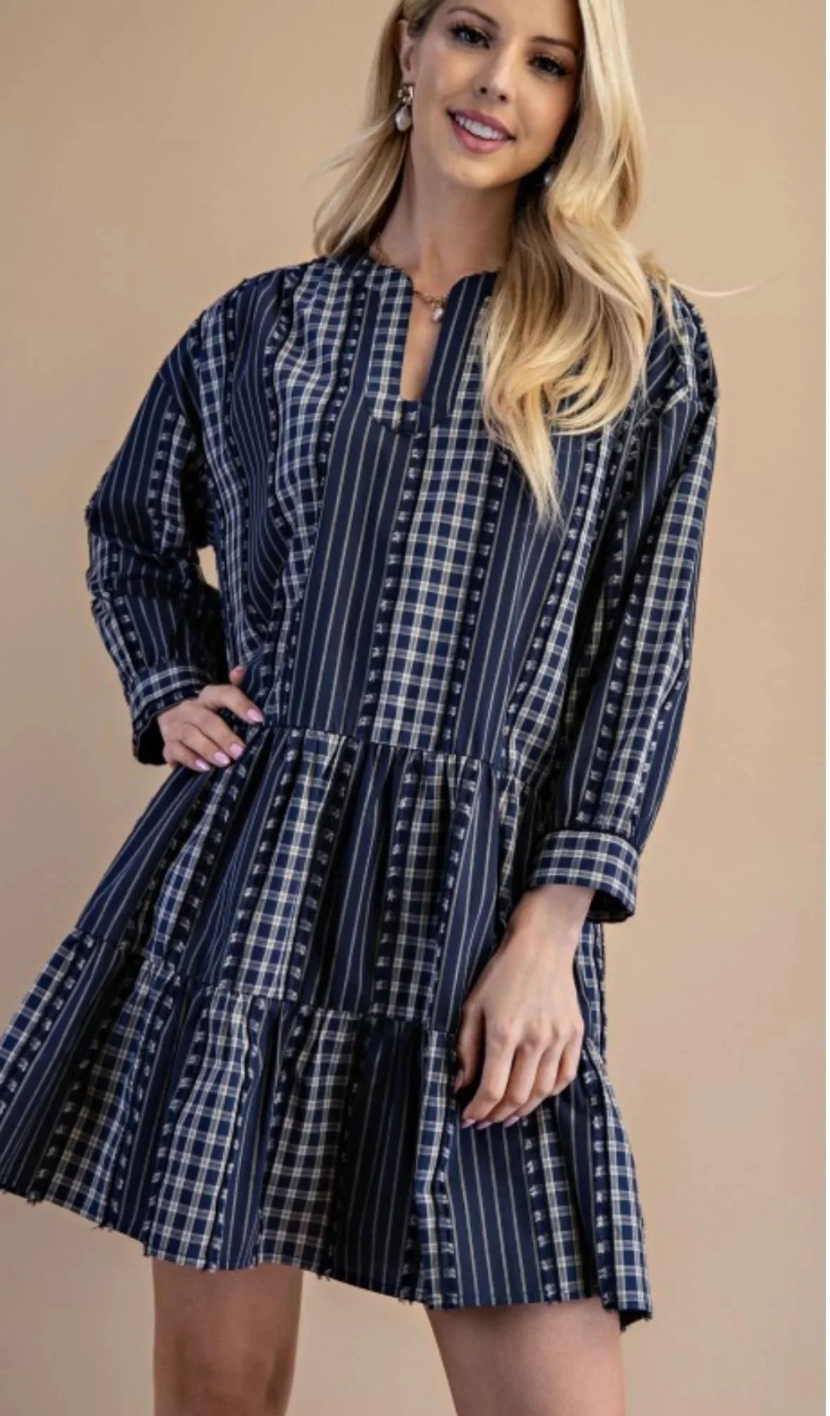 Electric Blue Mix Print Dress _ Front.jpeg