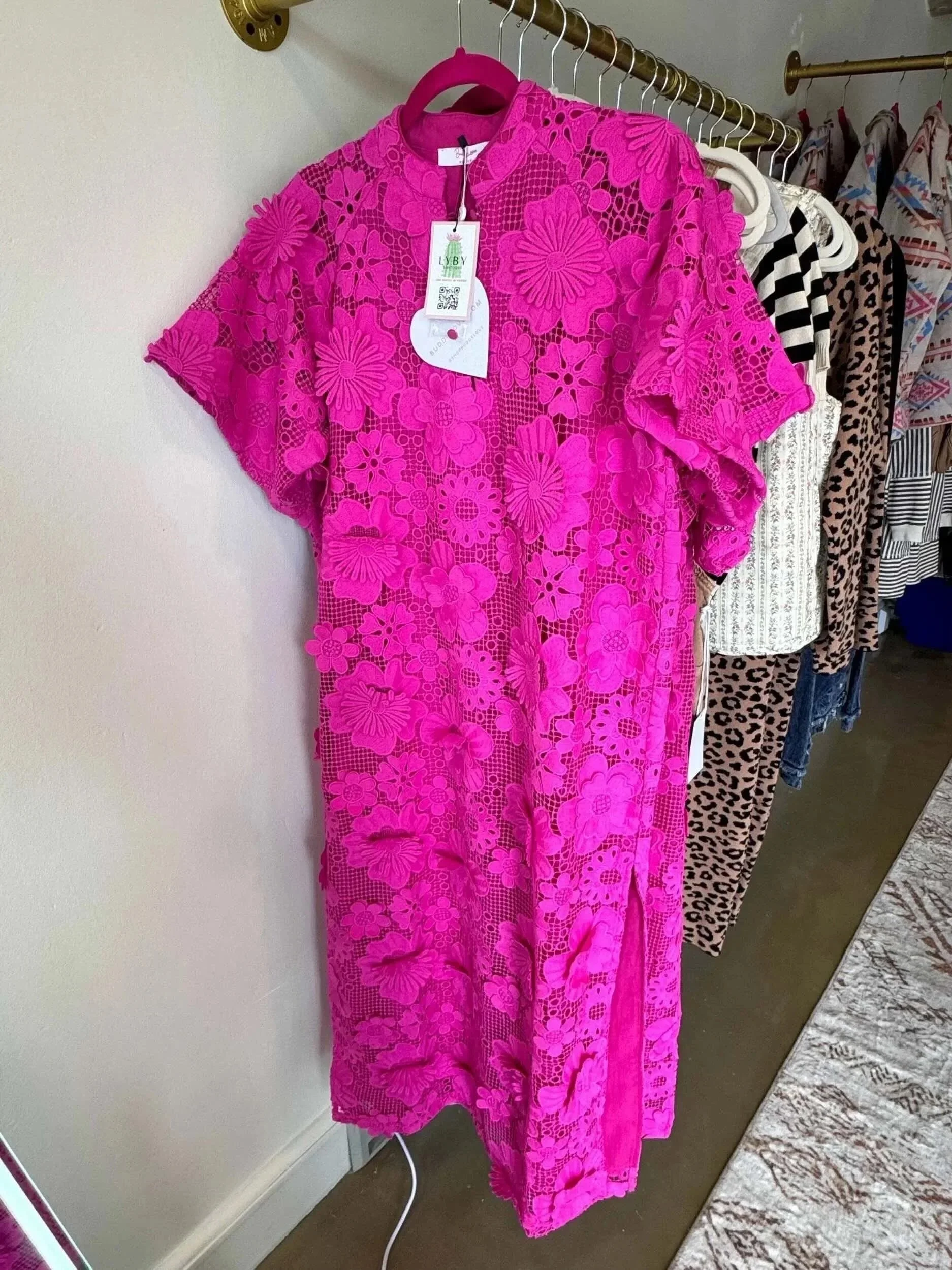 Magenta Flower Long Dress Buddy Love .jpg