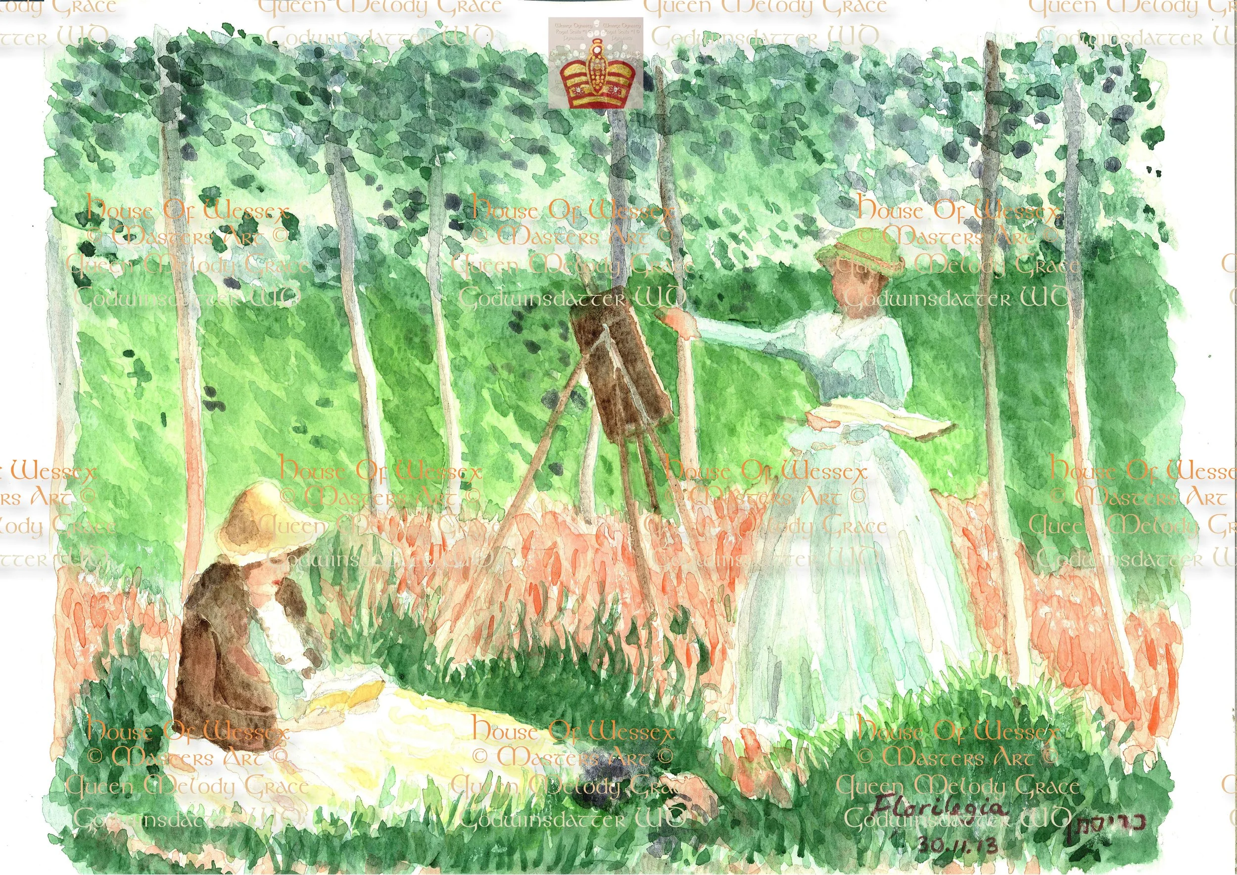 "Florilegia". A Claude Monet Masters Study of his two neices in Giverny, France.