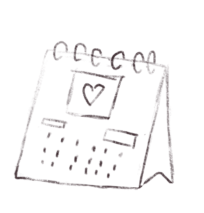 Hand-drawn calendar.