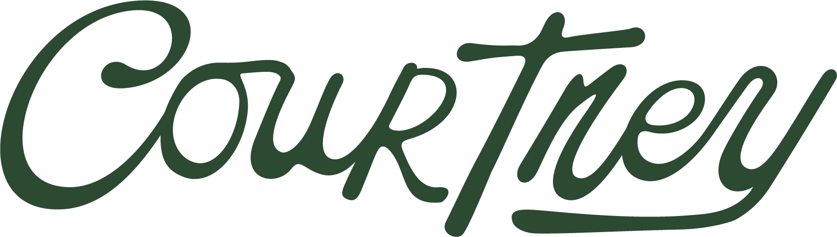 The image contains the word 'Courtney' written in a cursive, green font.
