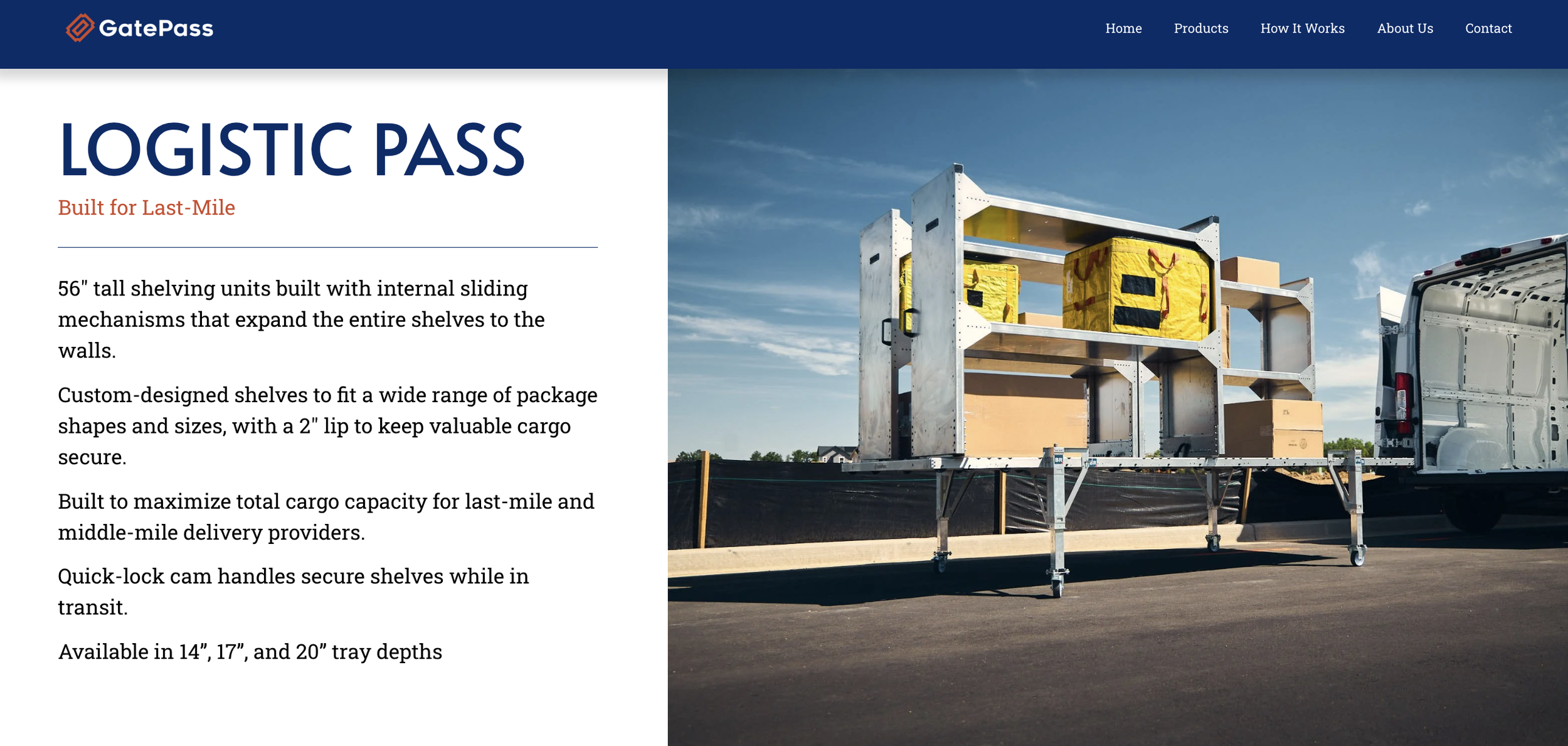 photograph of the 
logistics pass with website copy