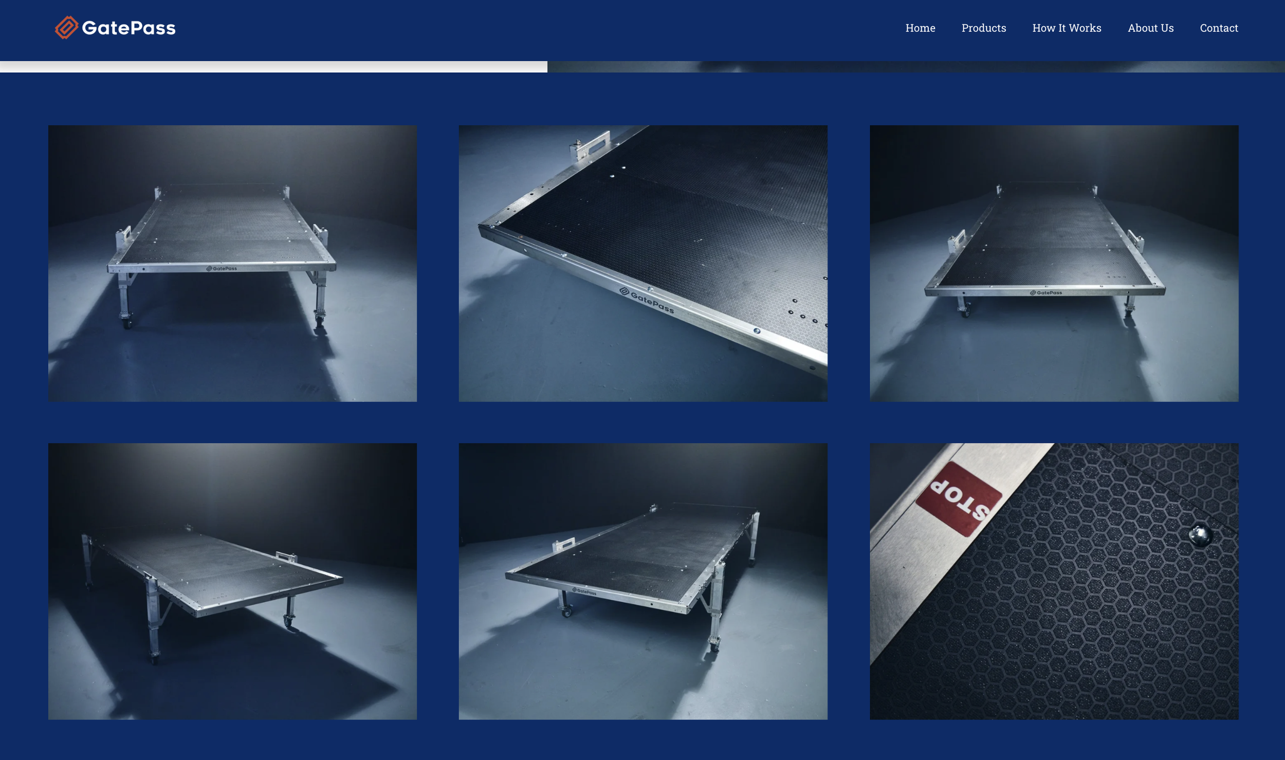 A selection of 6 photographs showcasing the features of shelving units built for vehicl upfitting.