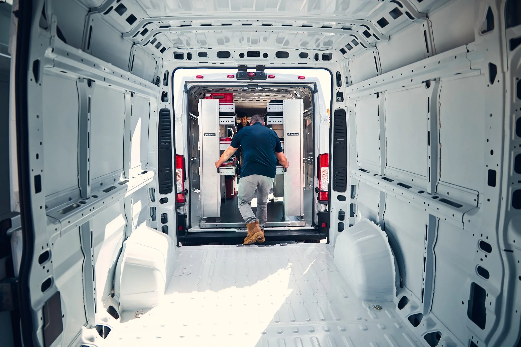 picture showing a van to van shelving unit transfer