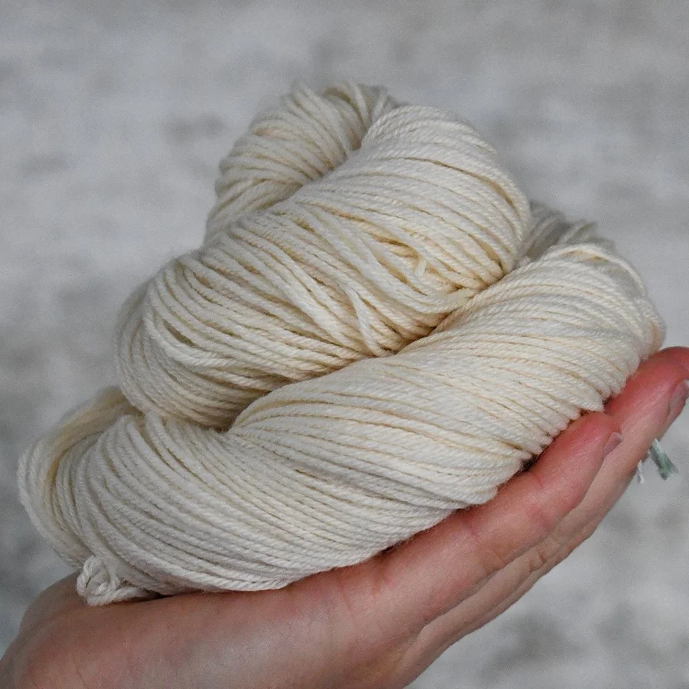 Undyed skein of Cremini DK