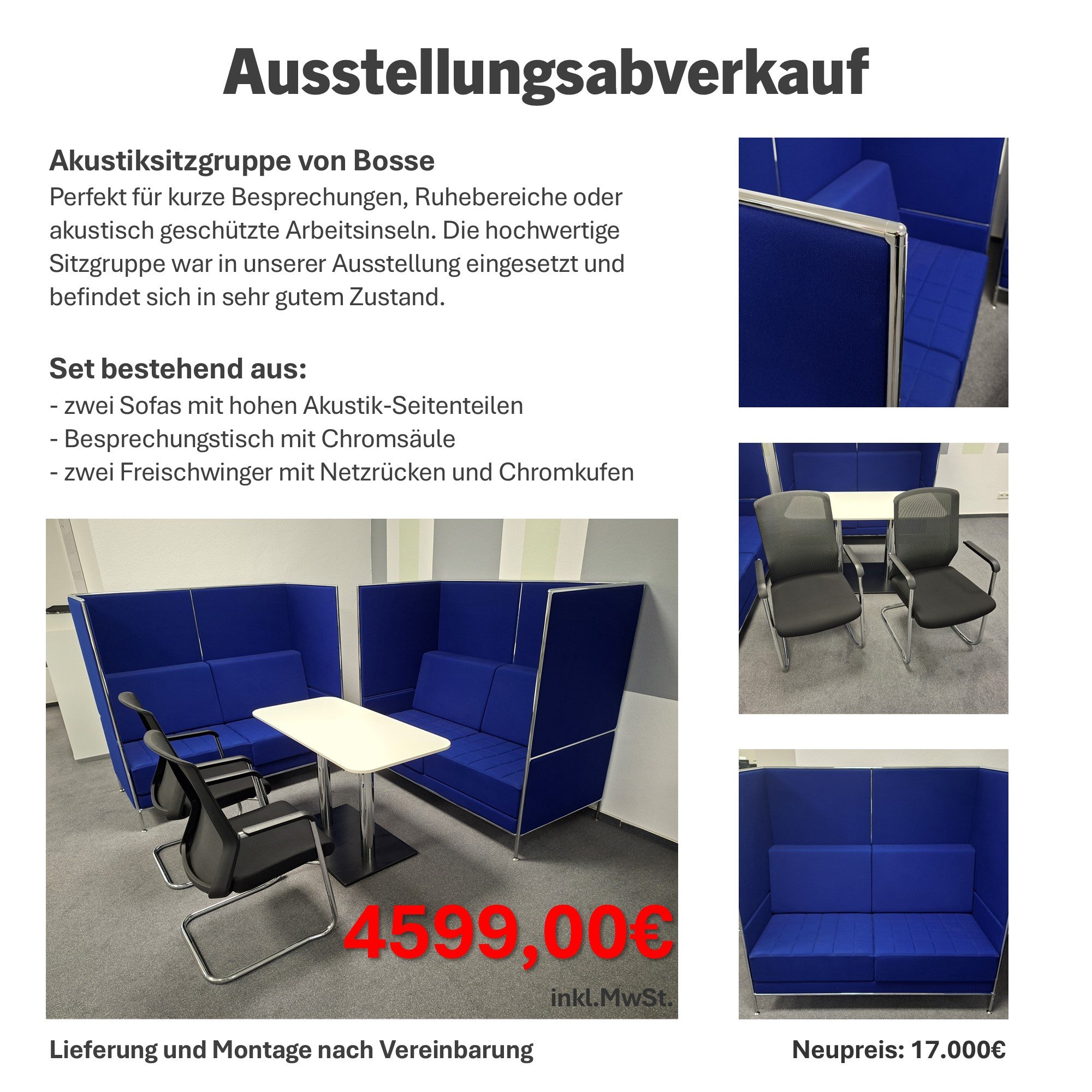 Ausstellungstück Rabatt Ergonomie Sitzecke