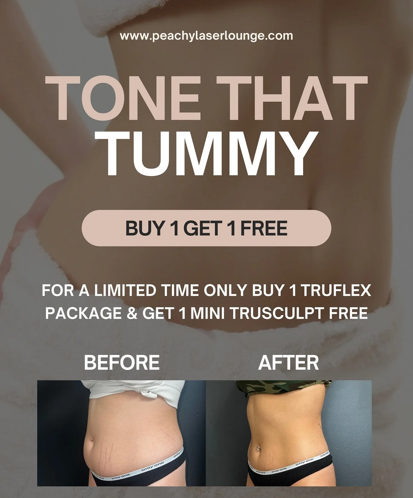 TONE THAT TUMMY 💪🏼

It would take over 6 months to achieve the same amount of ab reps you get in one TruFlex session- that&rsquo;s 54,000 crunches in just one treatment! 🤯

For a limited time only - Buy 1 TruFlex package &amp; get 1 Mini TruSculpt