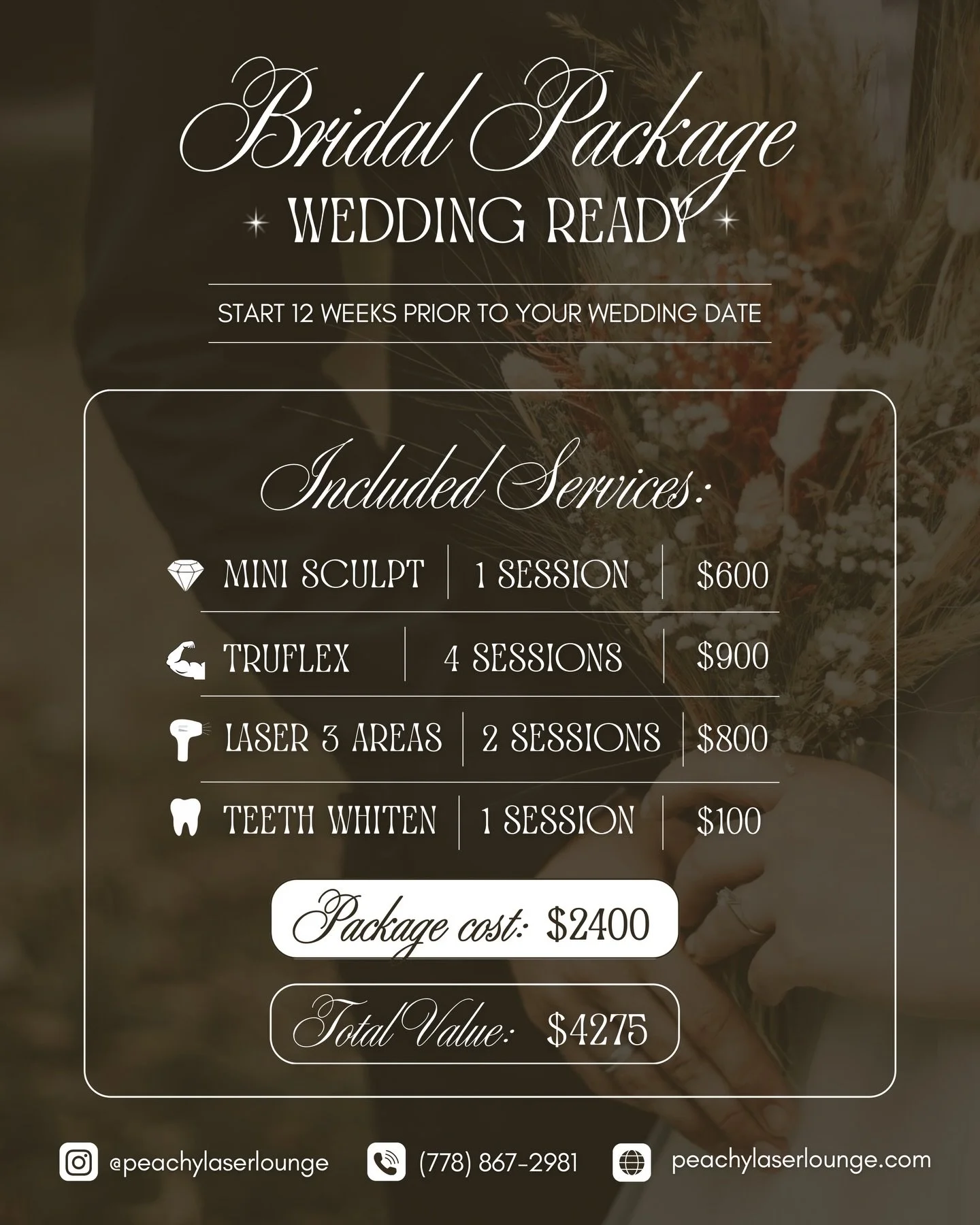 Get Wedding Ready 👰🏼&zwj;♀️🥂 

Start your glow up 12 weeks before the big day with our Bridal Package designed to help you look and feel your absolute best walking down the aisle.

✨ Mini Sculpt (1 Session):
A non invasive body contouring treatmen