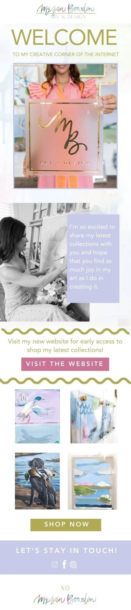 Megan Bowdon Art Welcome Email Template