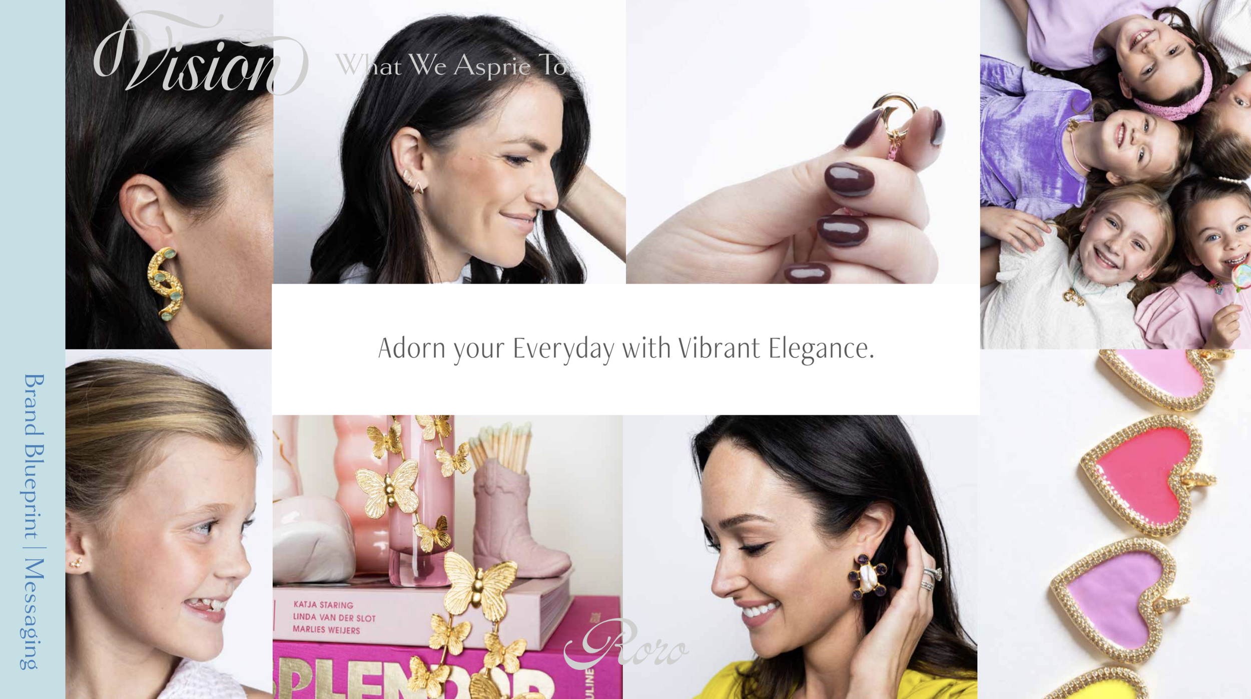 RoRo Vision Statement surrounded by brand photography