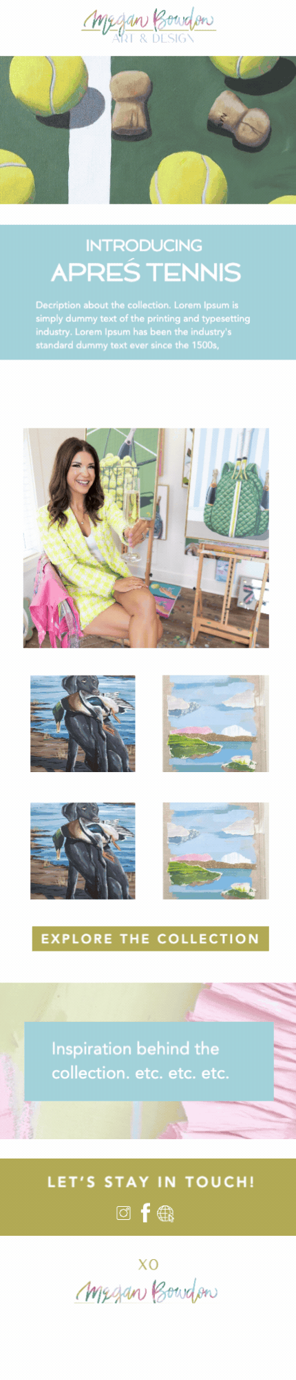 Megan Bowdon Art Collection Launch Email Template