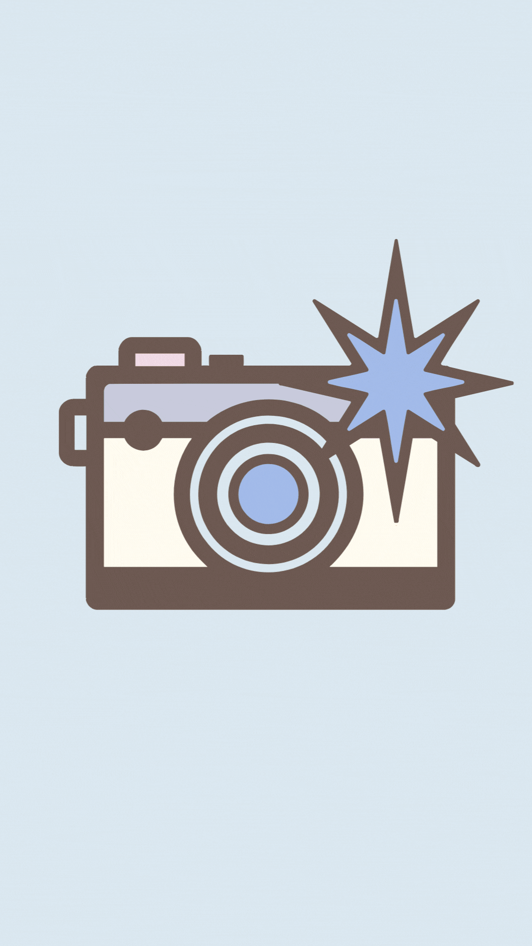 Illustration of a camera with a flash burst