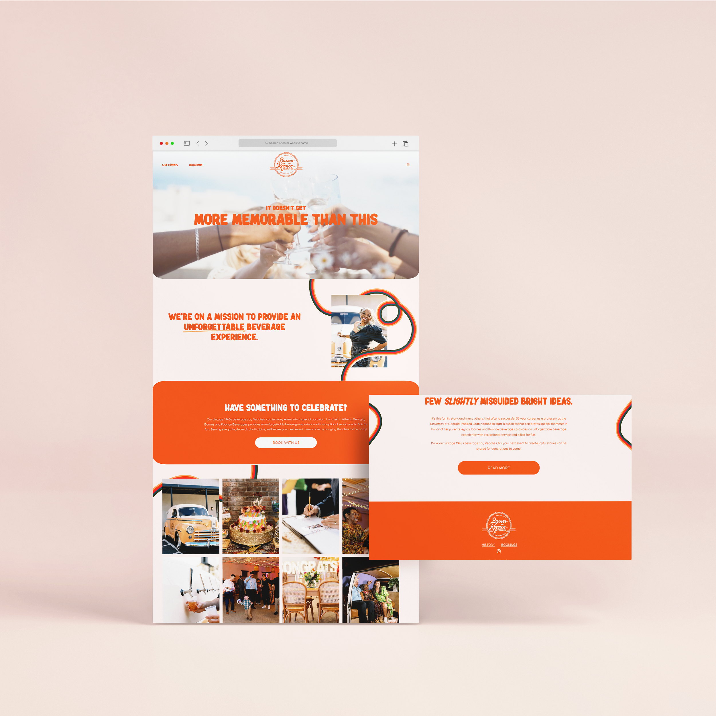 Mockup of website homepage design