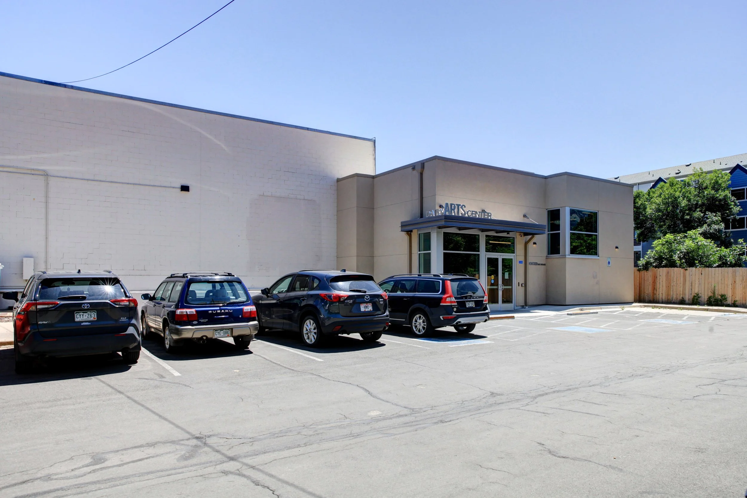 Back entrance of The Dairy Arts Center