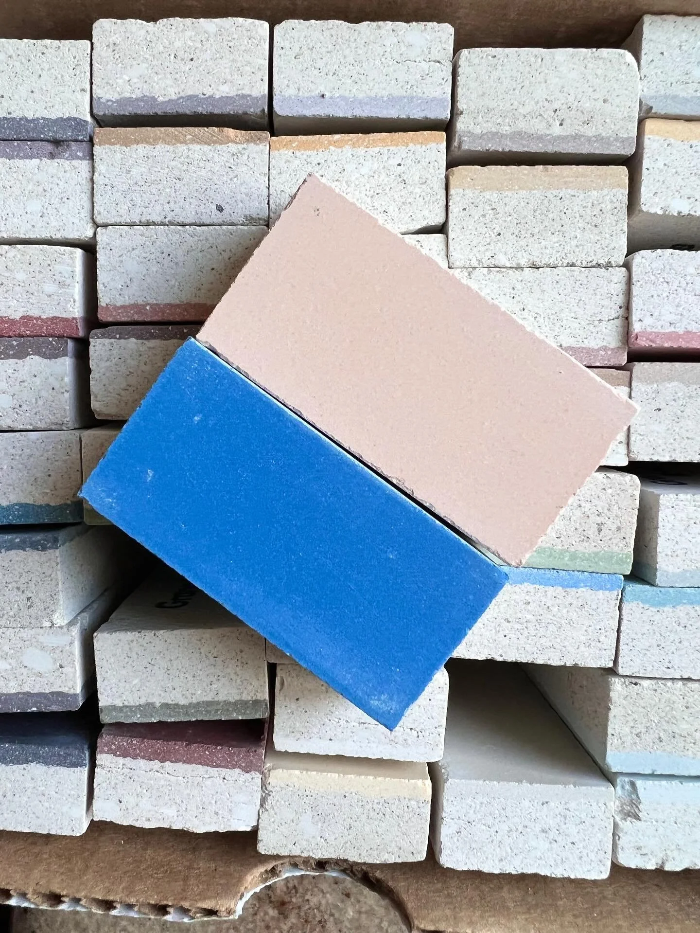 working on a client design project &amp; unintentionally find myself designing a bathroom around a L&rsquo;EAU towel 😅💦
pink/ blue is just such a good combo! 🩷💙

this cement custom tile by @granadatile is gorgeous &amp; truly modern art!👌like st