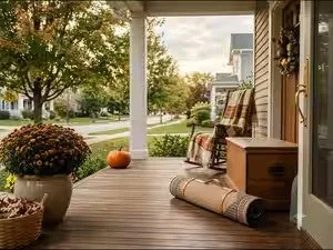 Why you should remove outdoor rugs from your front porch before fall to prevent costly damage