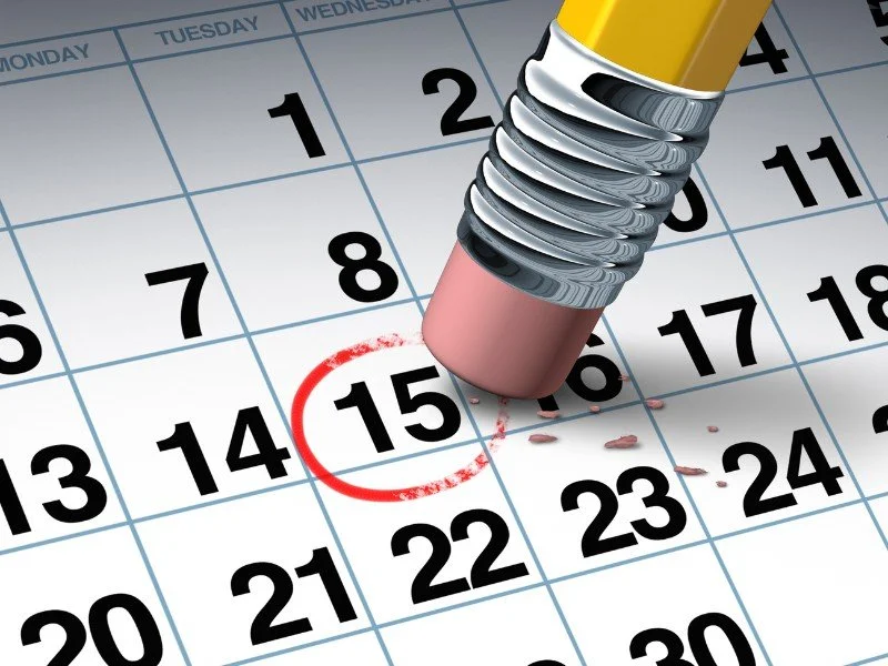 Erasing marked date on calendar.