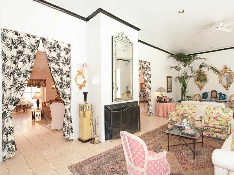 Vintage charm, eclectic living space.
