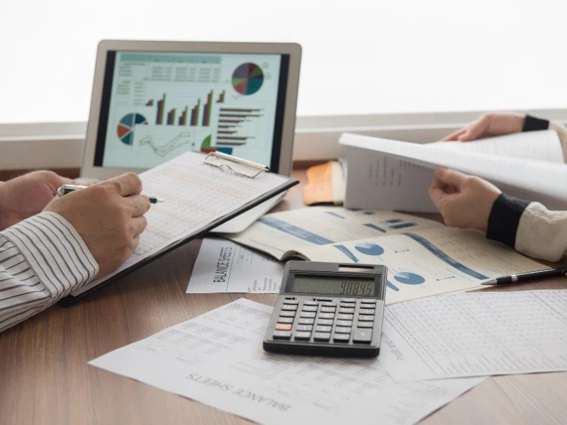 Analyzing financial documents for budgeting.