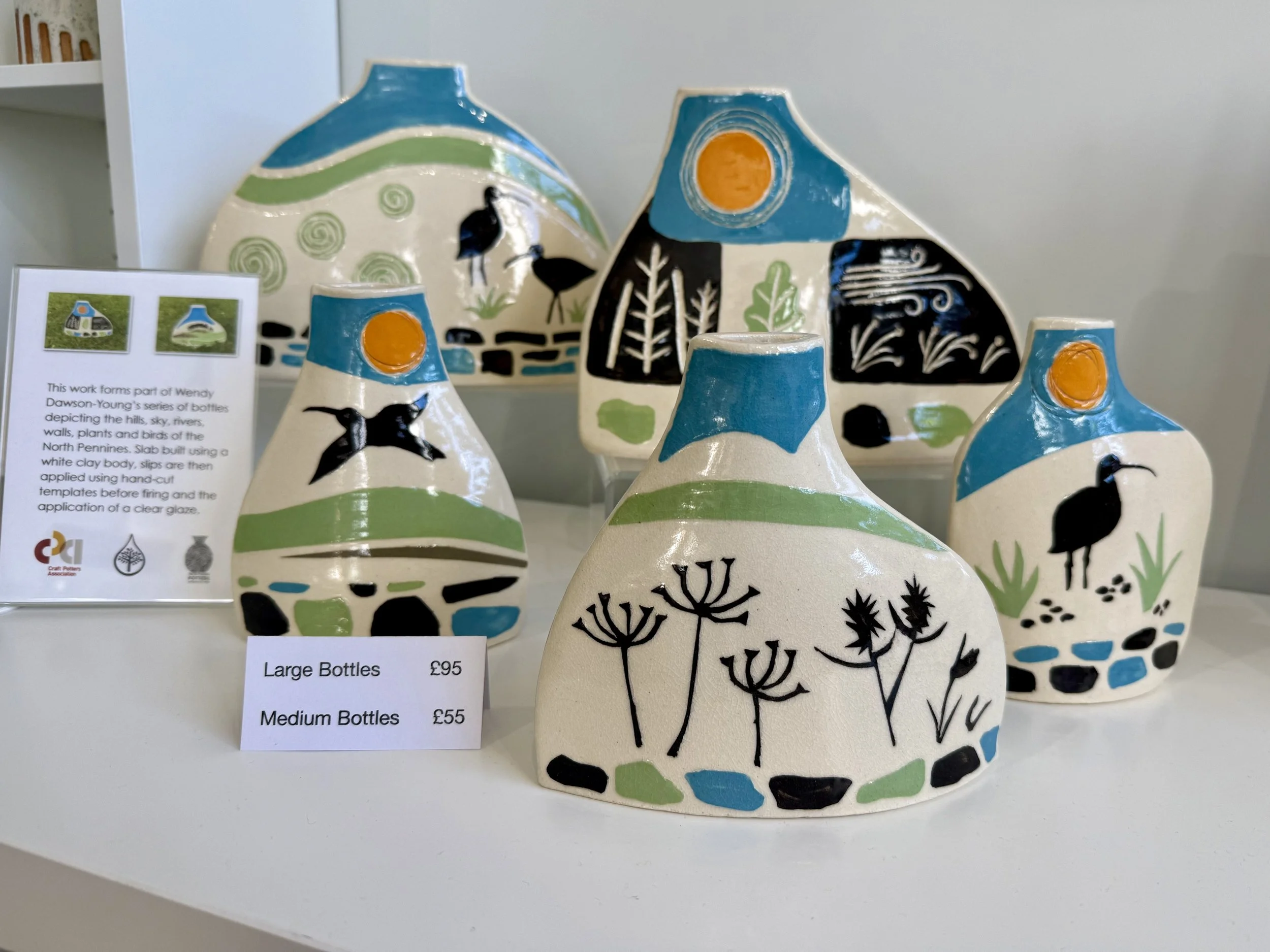 Various bottles at Kirkcarrion Gallery.  £55 and £95