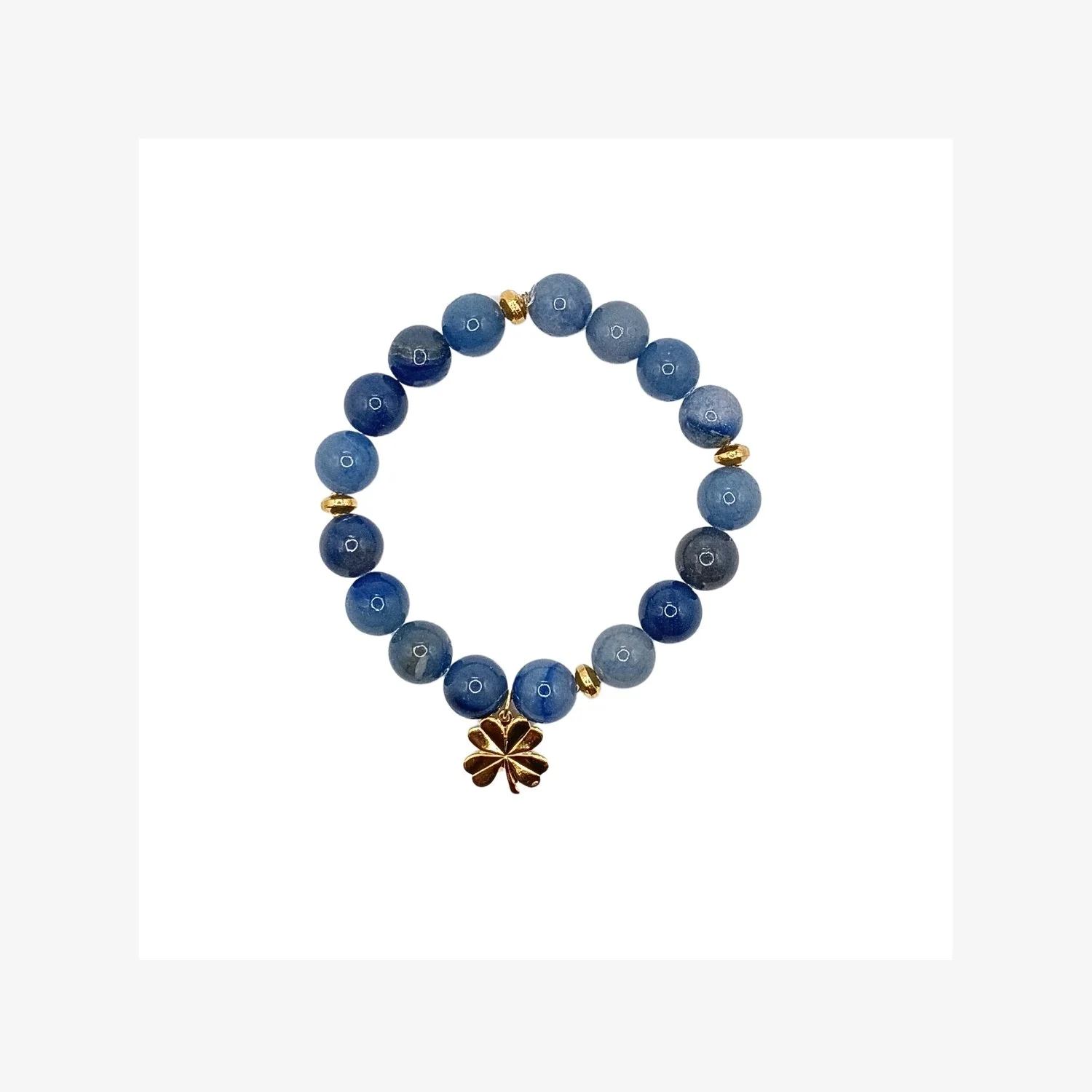 Blue Aventurine Gold Charm Bracelet