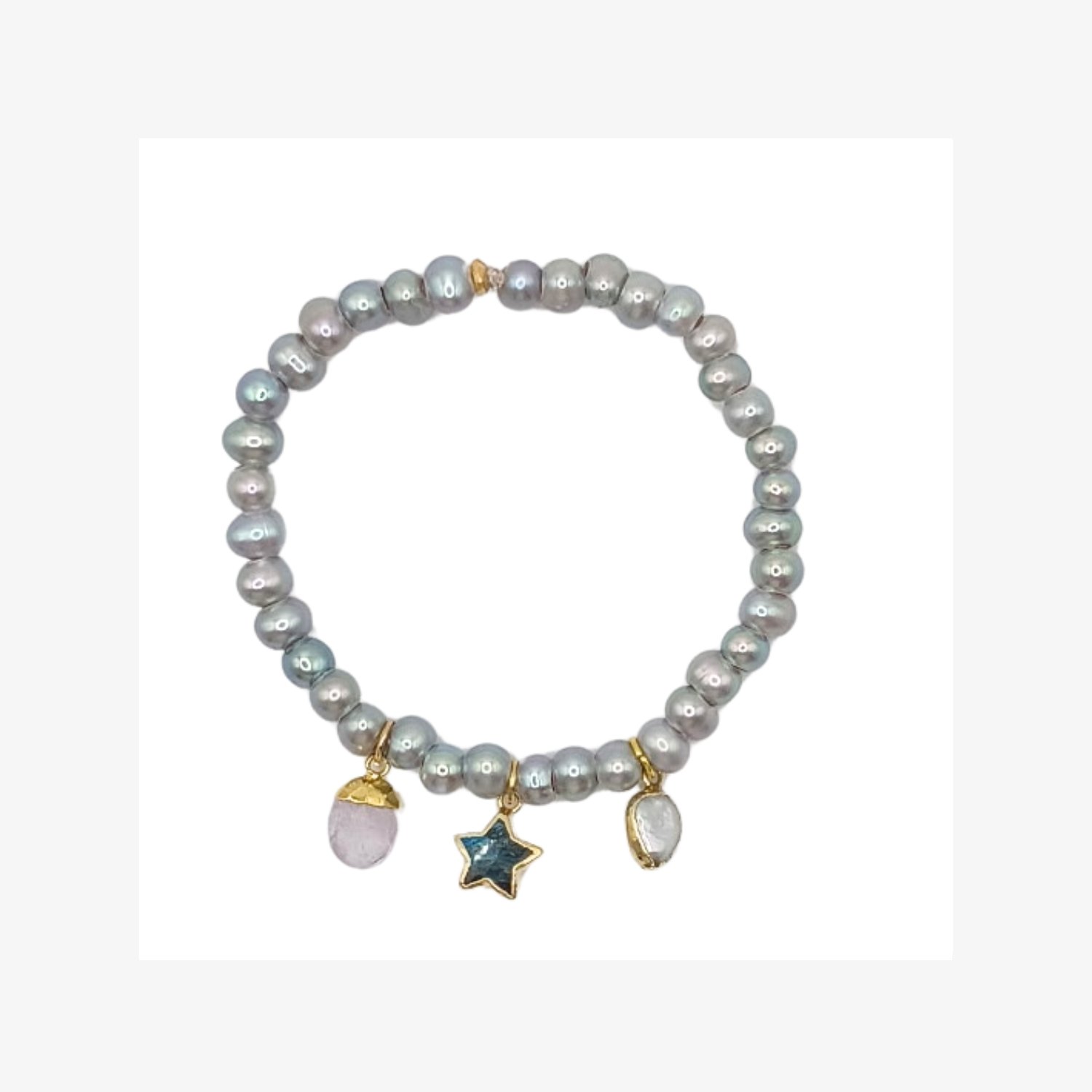 Freshwater Pearl Gemstone Stretch Bracelet