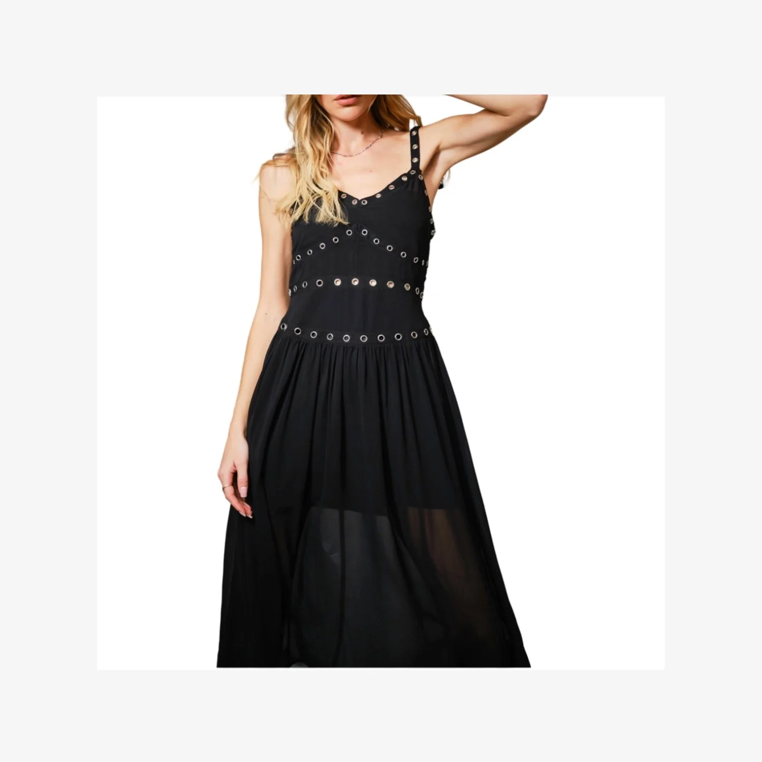 Corset Detail Grunge-Inspired Dress