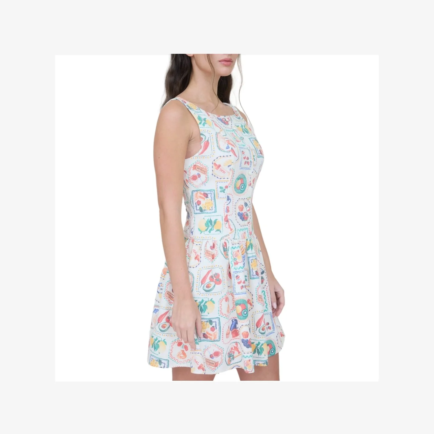 Mediterranean Lunch Motif Mini Dress