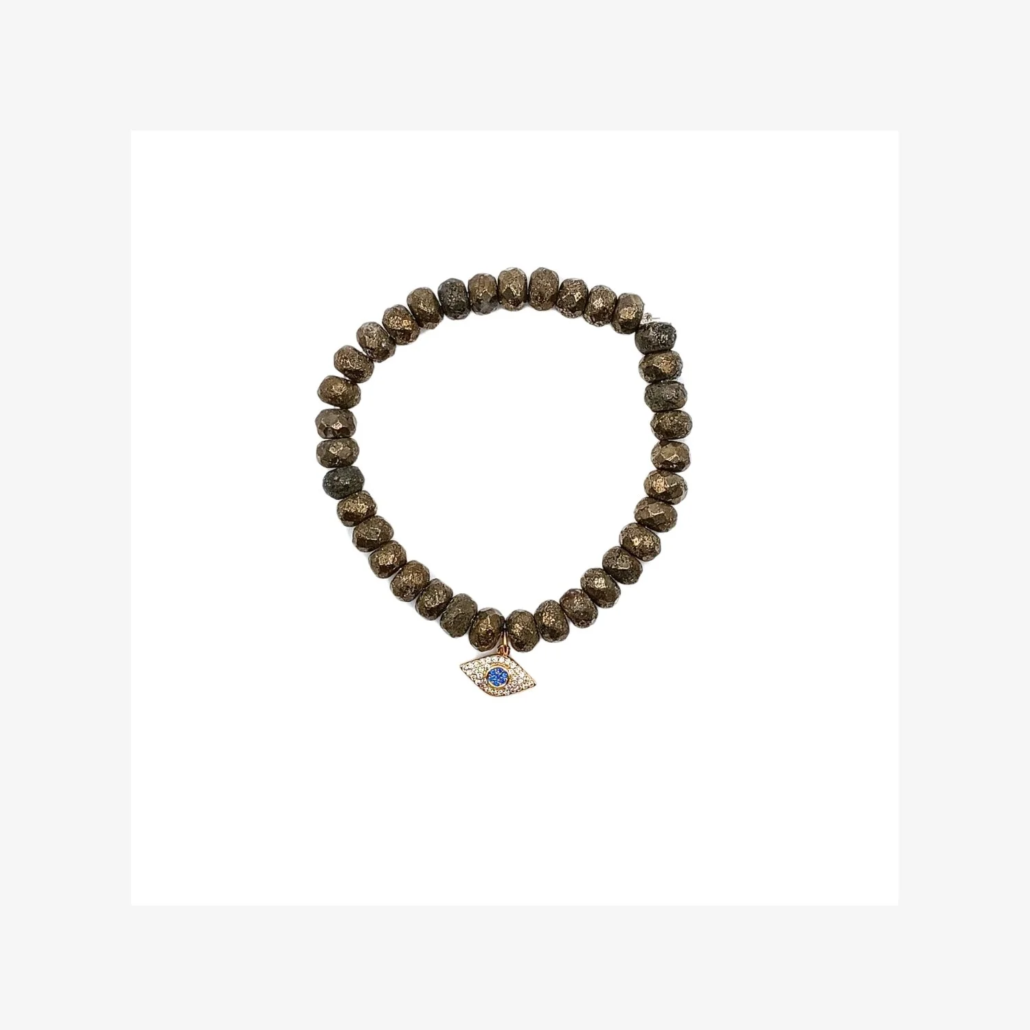 Pyrite & Evil Eye Charm Bracelet