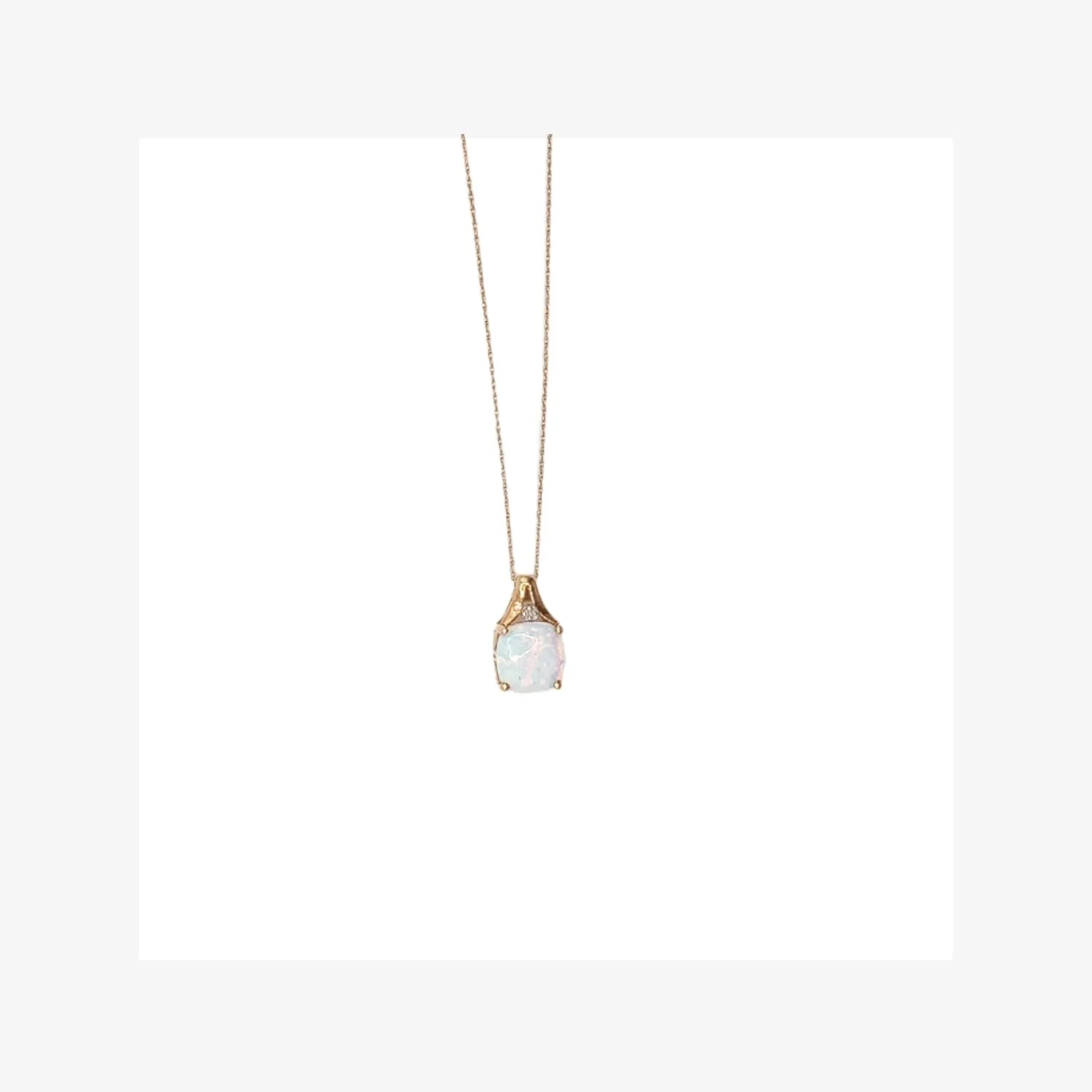 Estate Necklace Australian Opal with Diamond