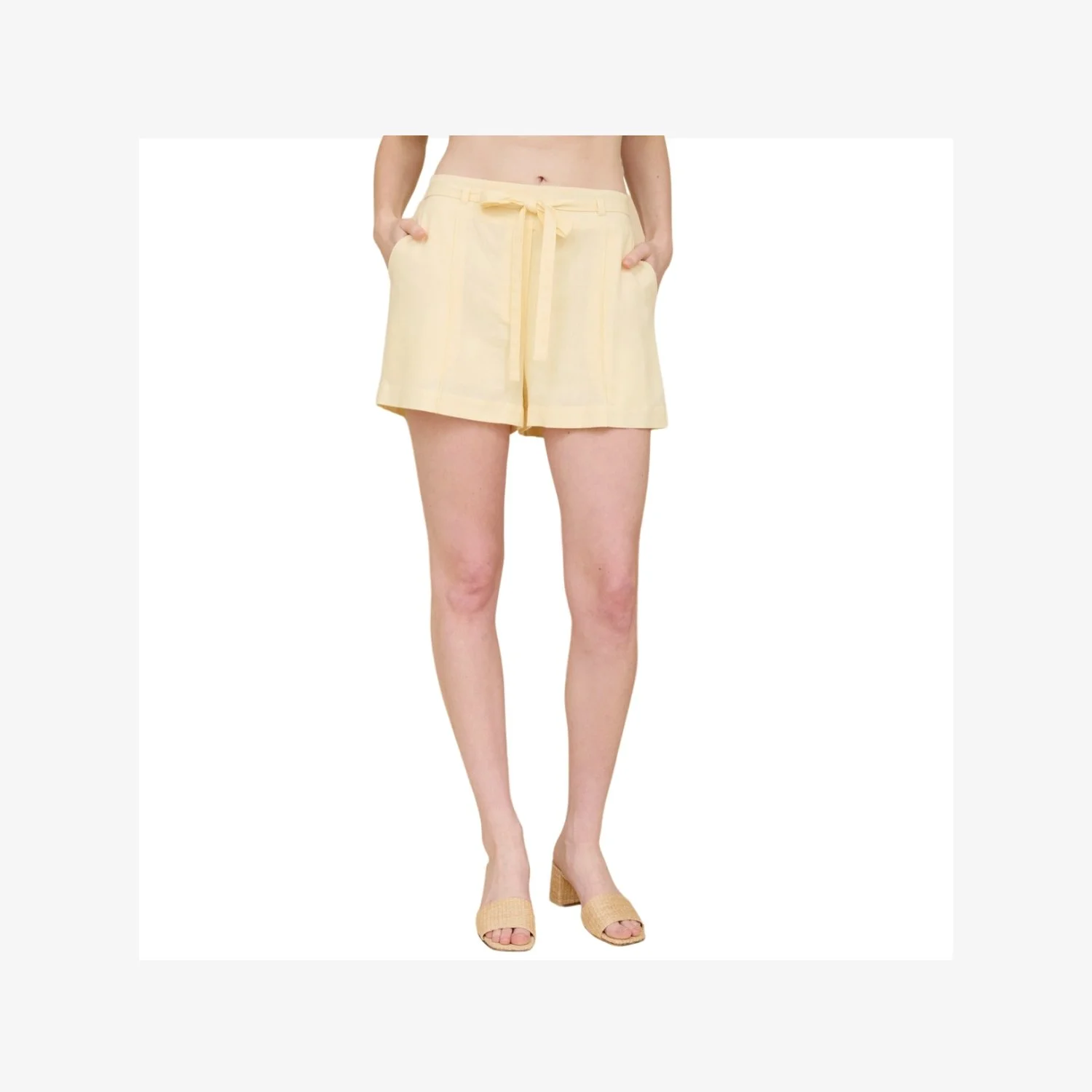 Linen Blend Mini Shorts