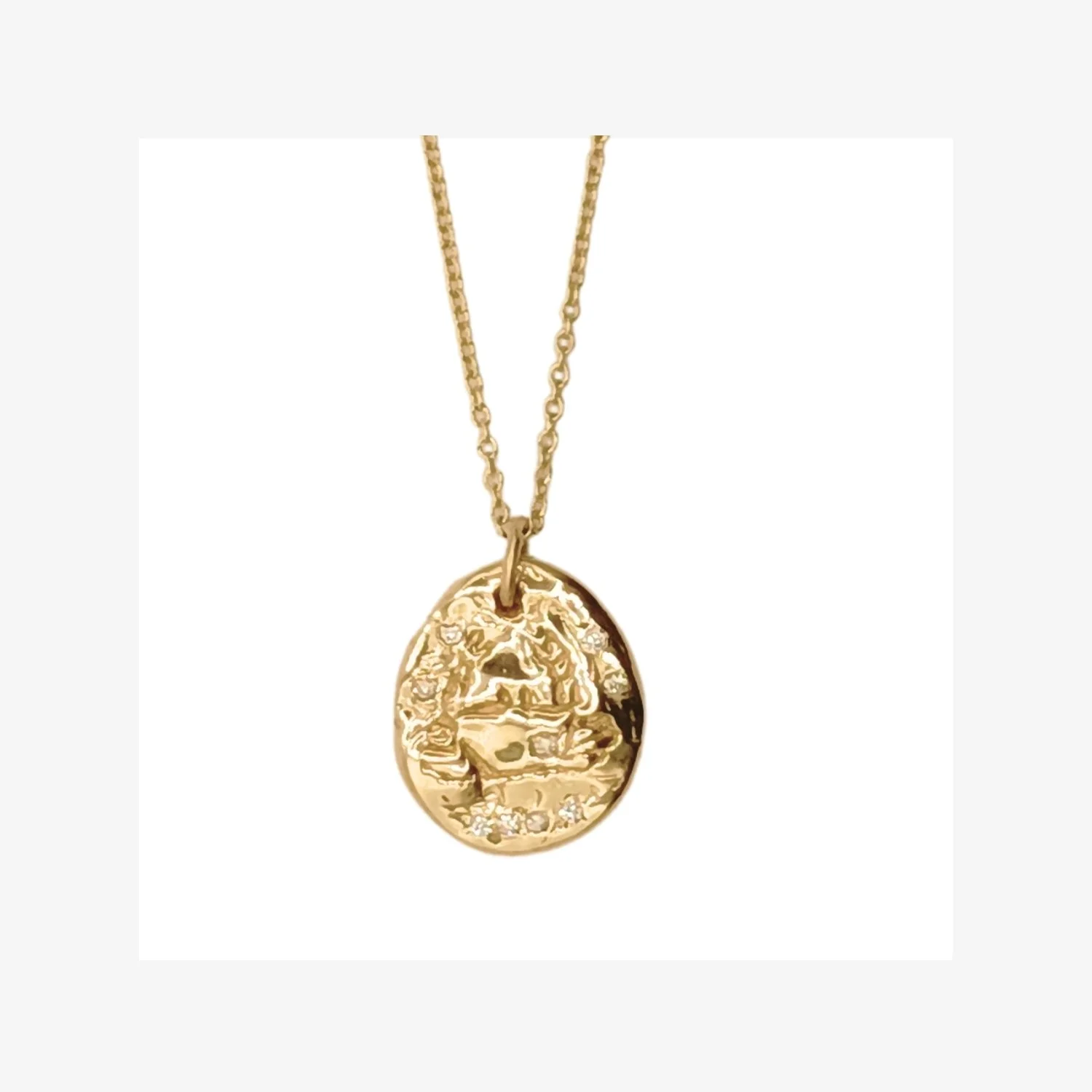 Crab Pendant with Natural Diamonds