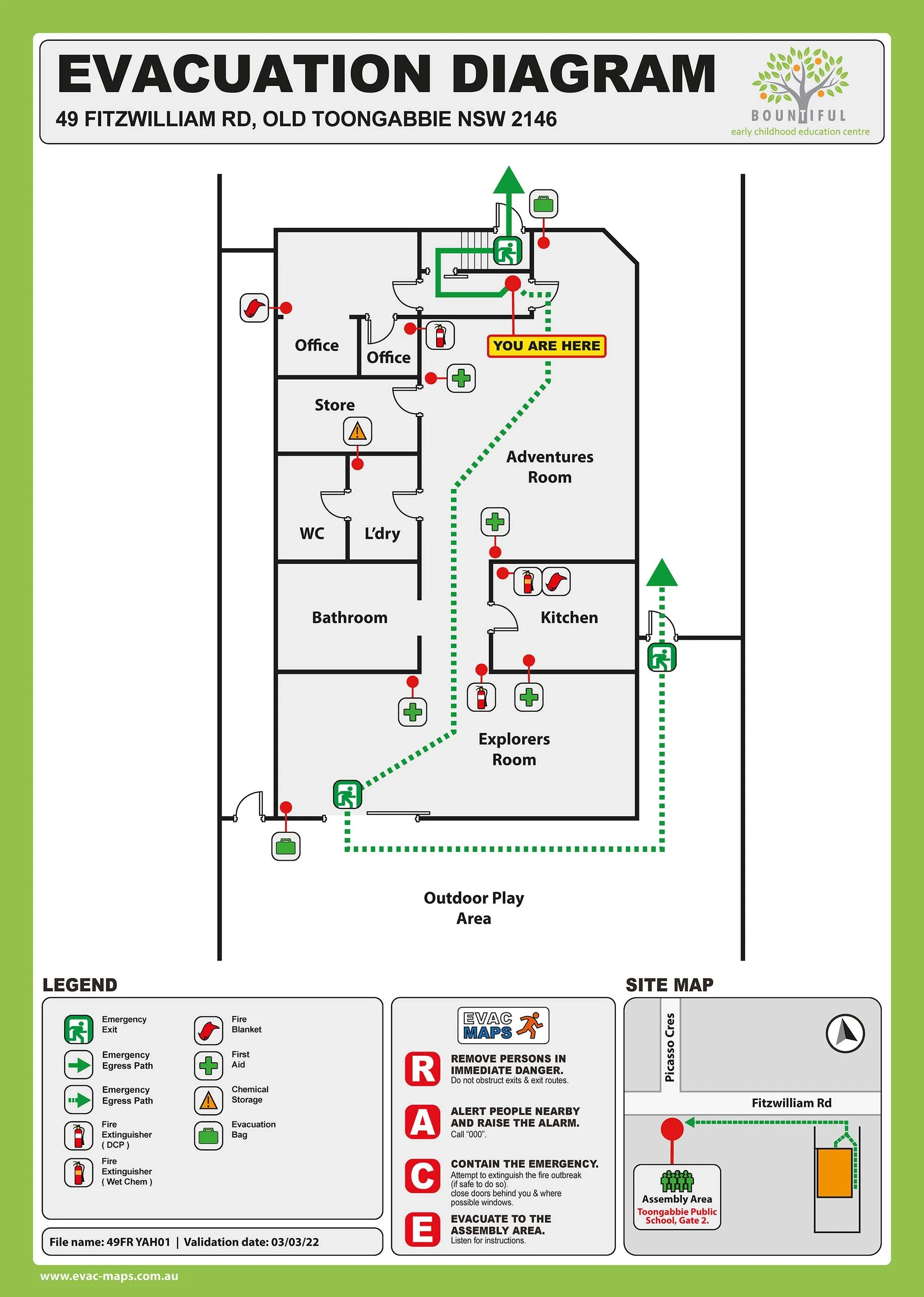 Bountiful Early Childhood Education Centre Evacuation Diagram