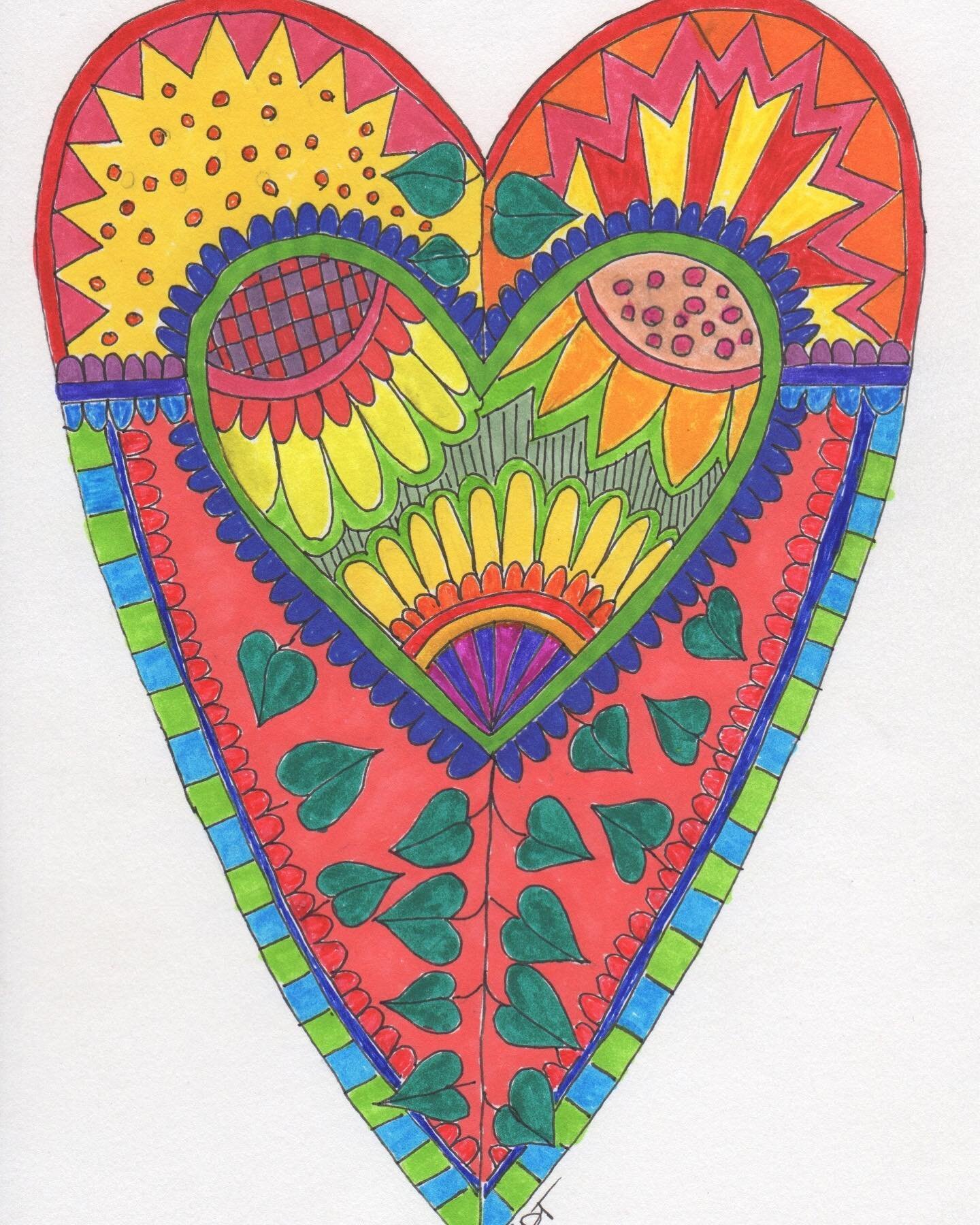 Days 47-50 of my 100 day project&hellip; I really love this one&hellip; it took me a few days to complete! #the100dayproject #suzannedrownart #heartmandala