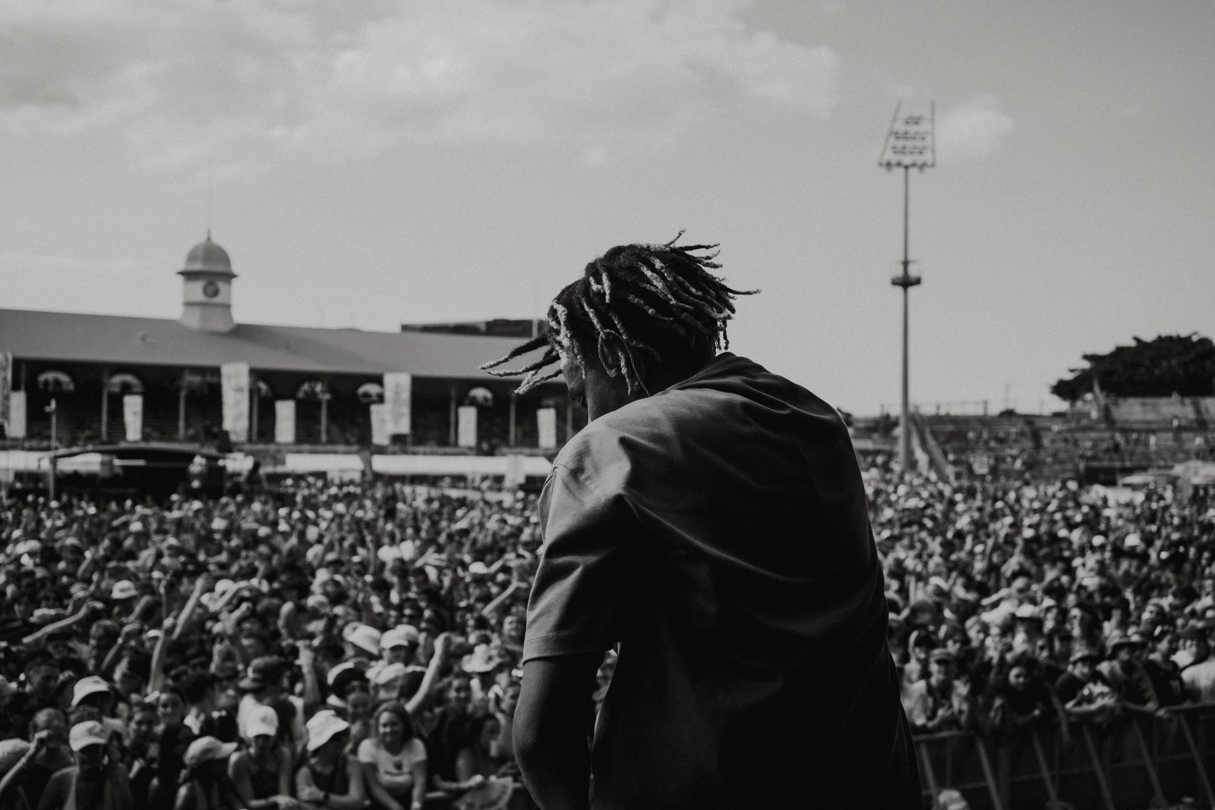 Cordae Laneway 2024 black and white portrait