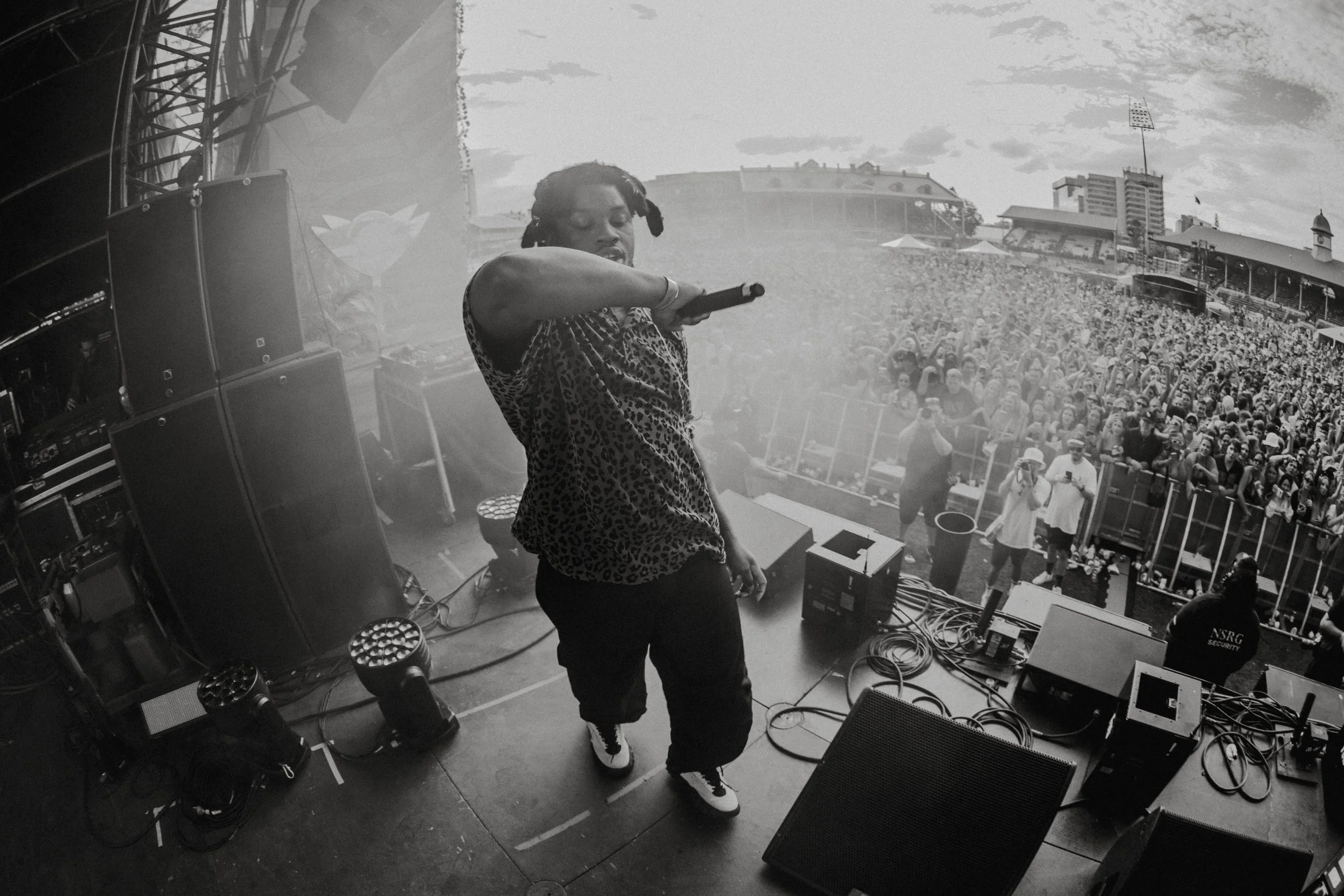 Denzel Curry fisheye black and white