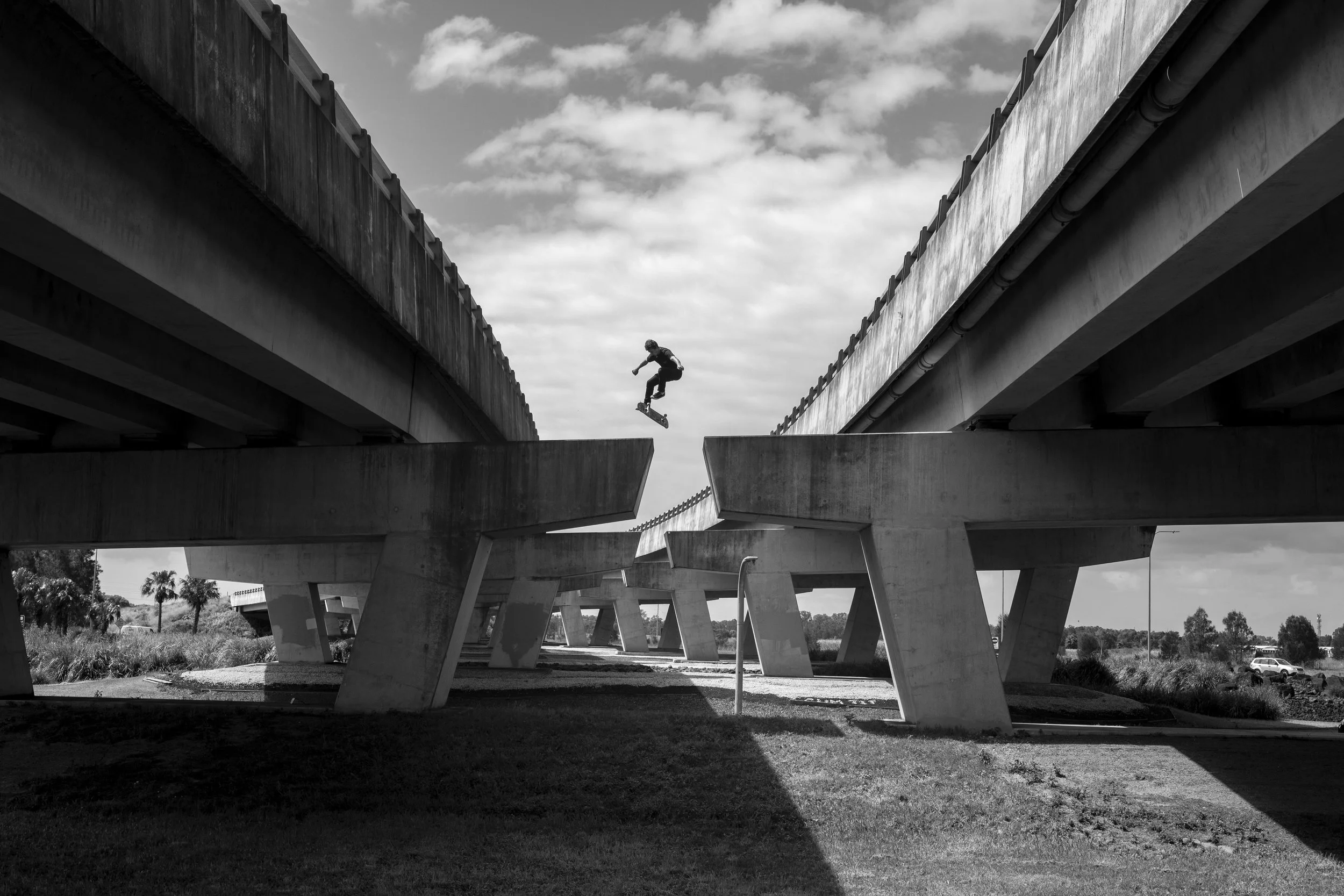 Bibi Bradbury tre flip highway gap. Gold Coast | Byron Bay Photography by Joey Bailey